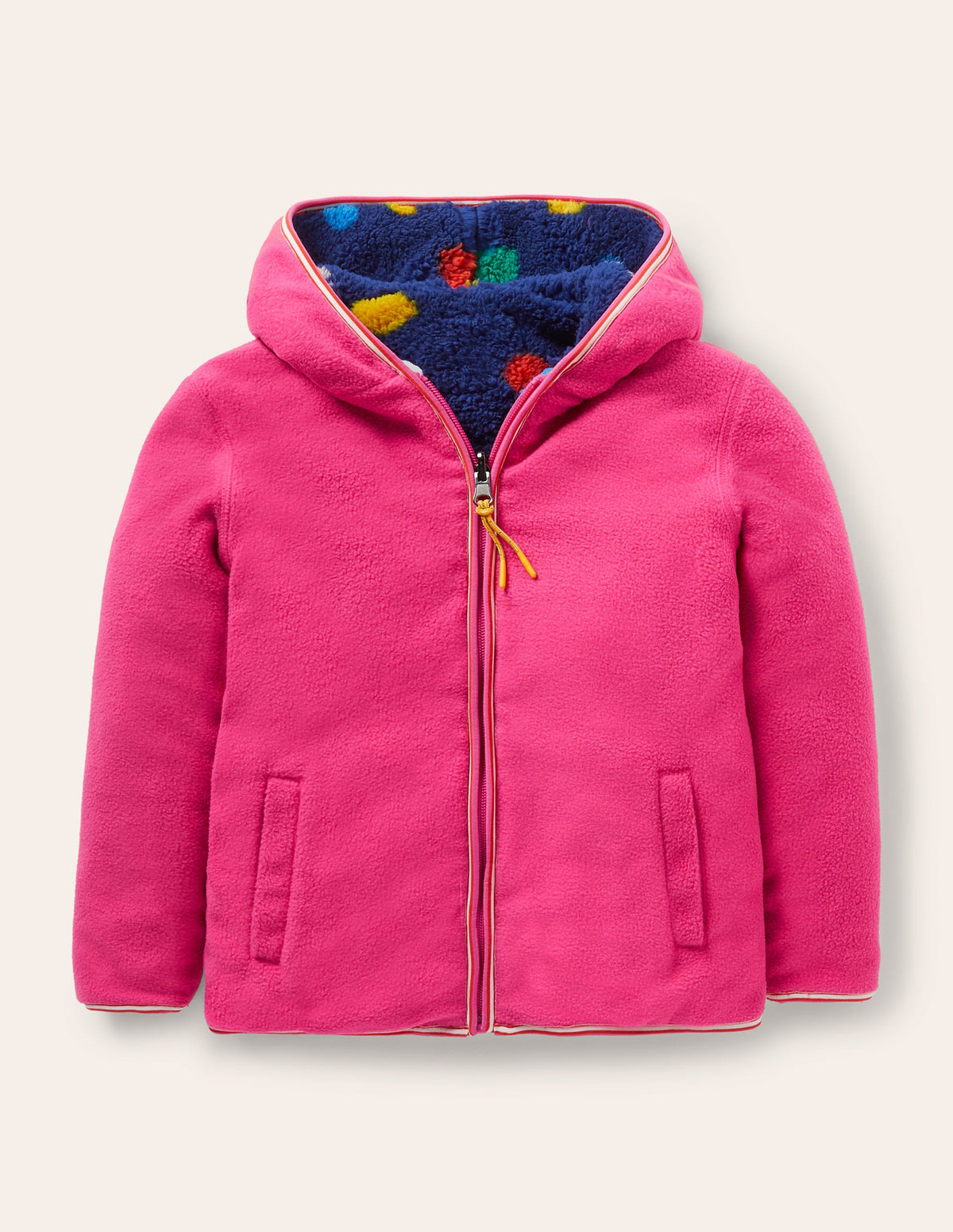 Cosy Reversible Fleece Hoodie-Starboard Blue Multi Spot - Image 4