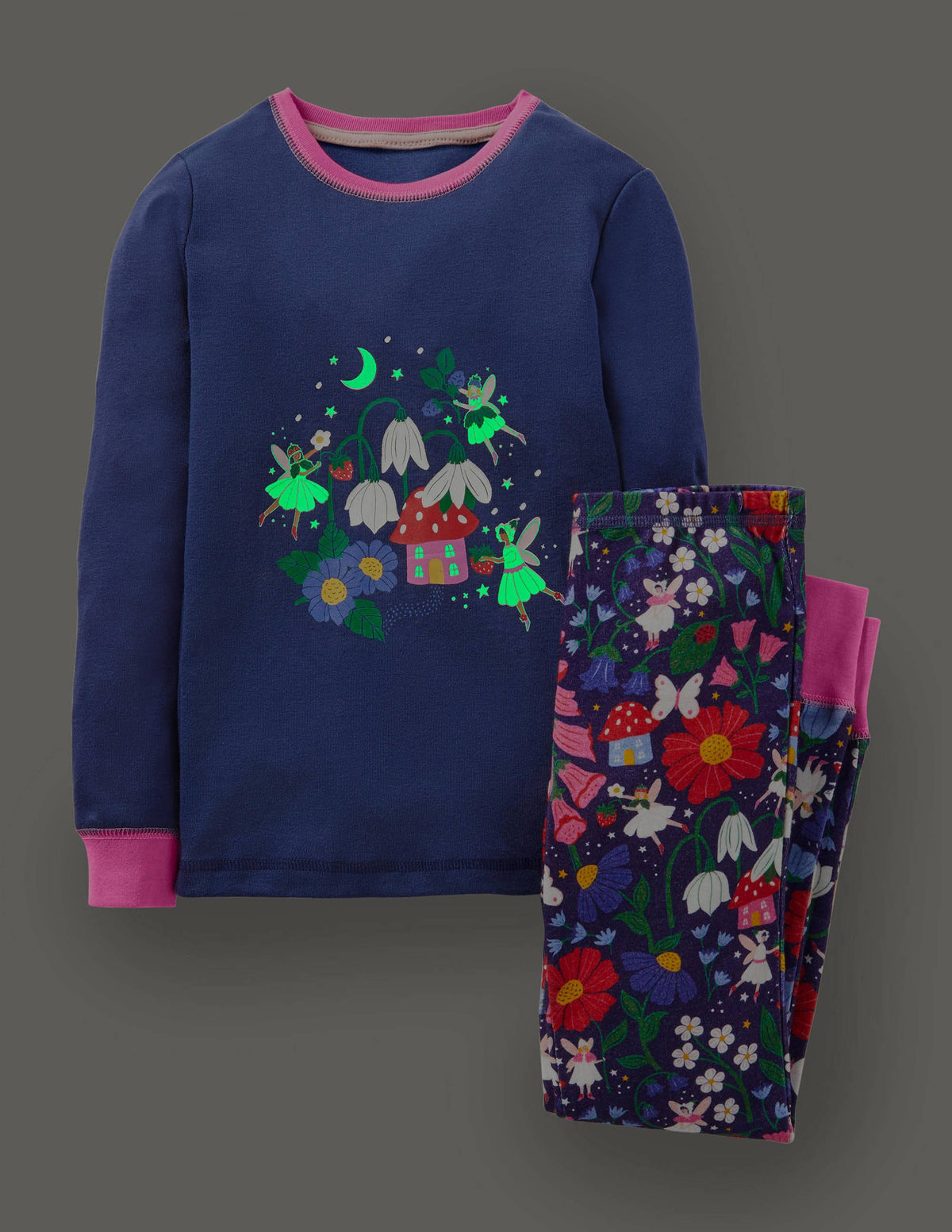 Snug Glow-In-The-Dark Pajamas-Starboard Blue Forest Fairies-4