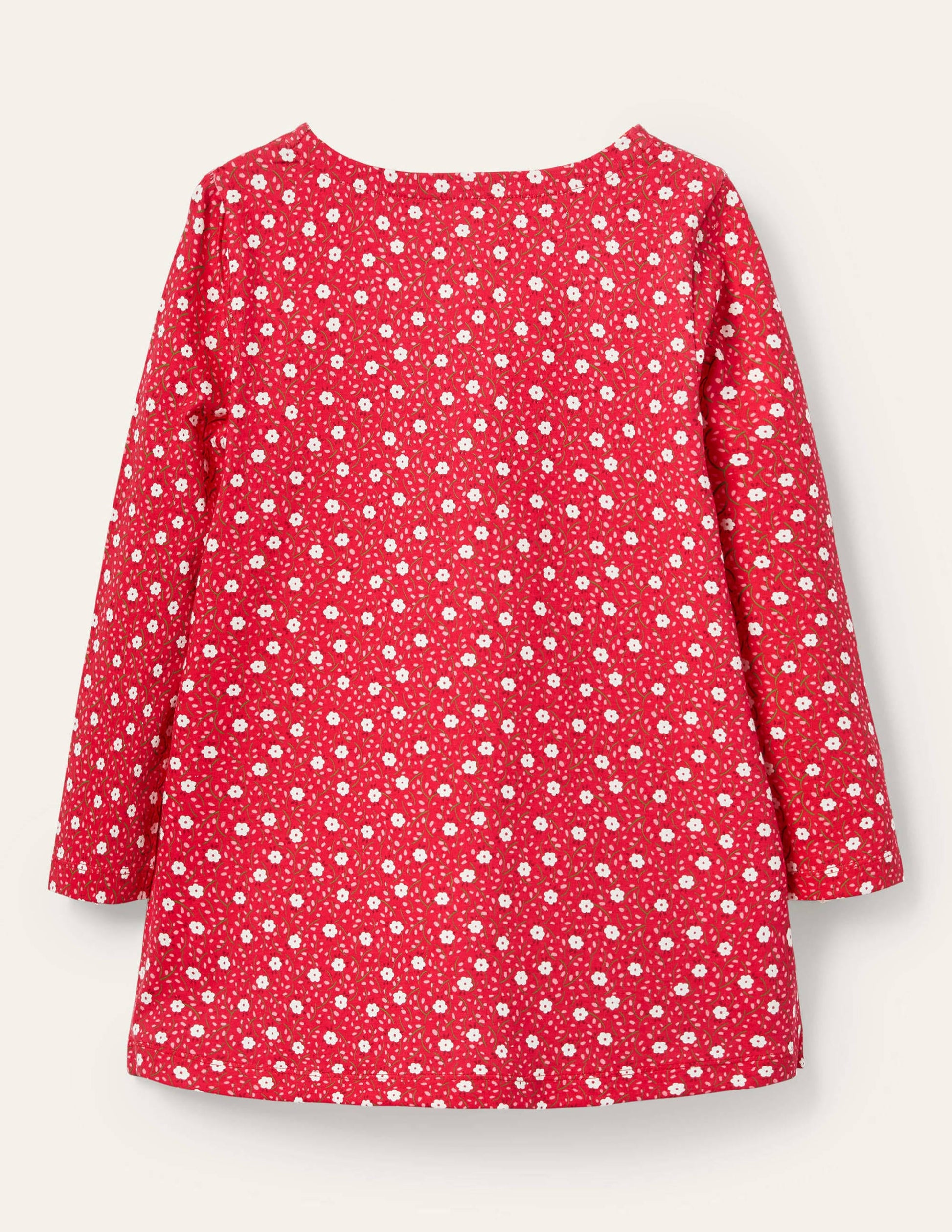 Appliqué Pocket Tunic-Floral Ditsy Rose Deer-2