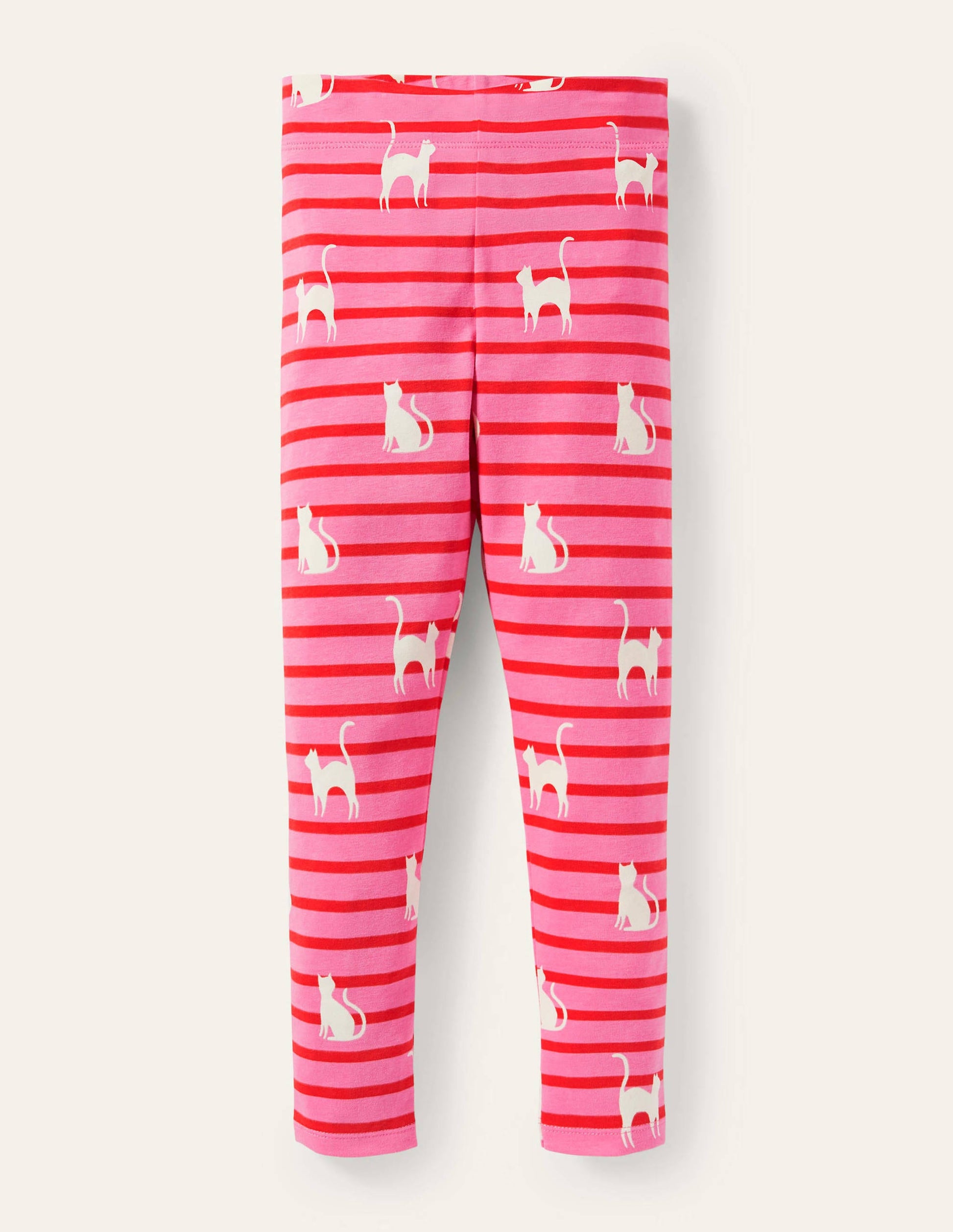 Fun Leggings-Pink/Red Glow-in-the-dark Cats-1