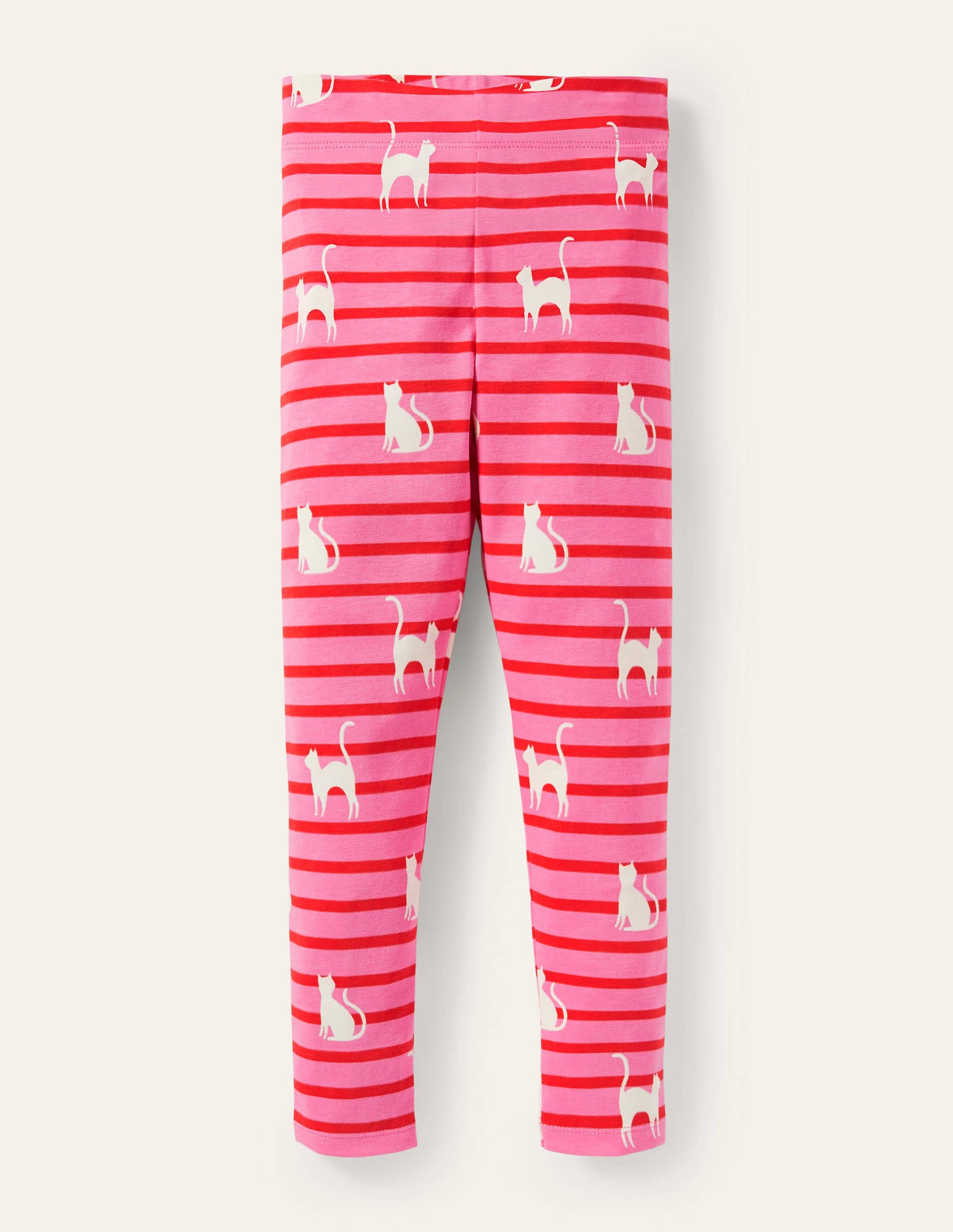 Fun Leggings-Pink/Red Glow-in-the-dark Cats - Image 1