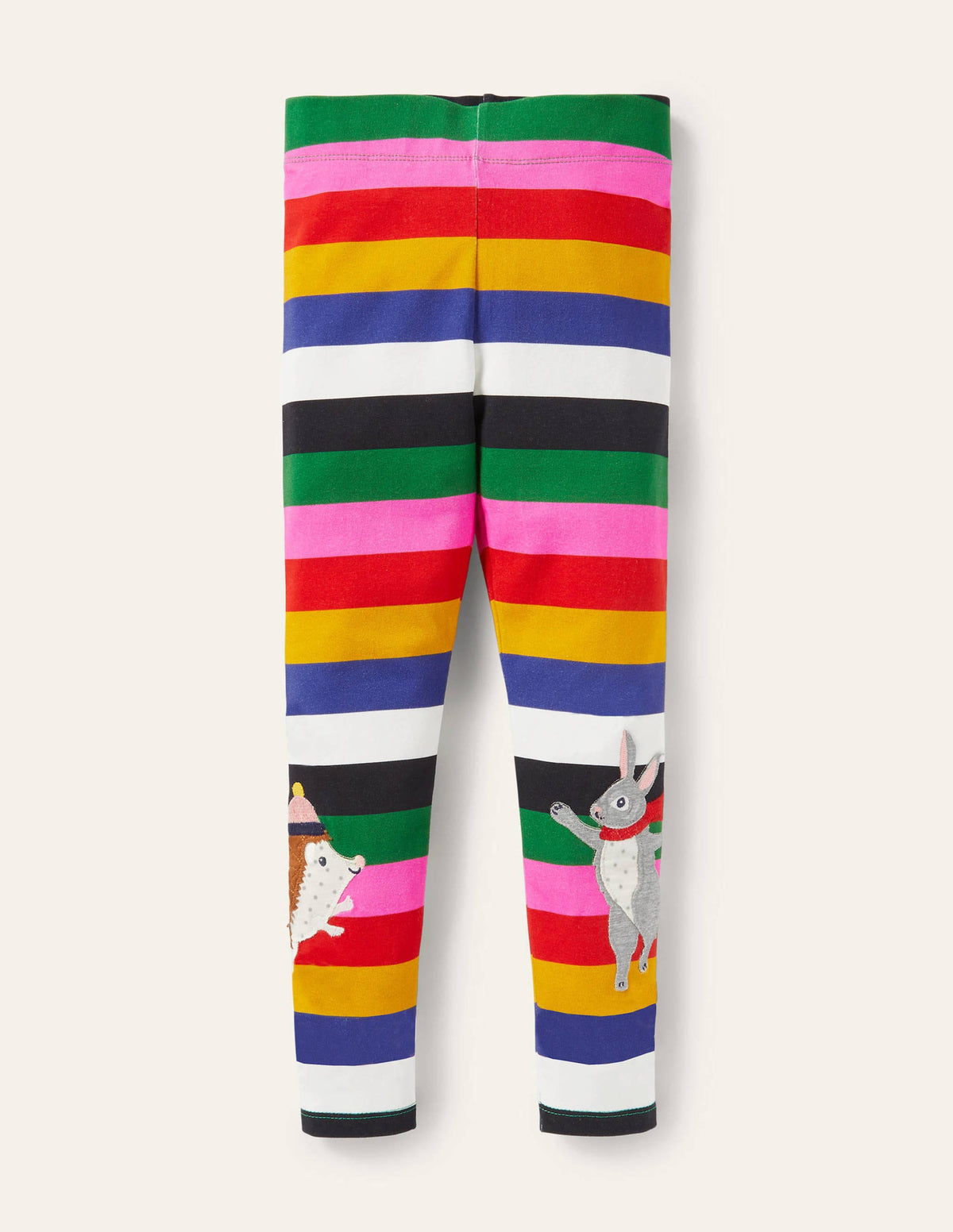 Fun Appliqué Leggings-Multi Stripe Animals - Image 1