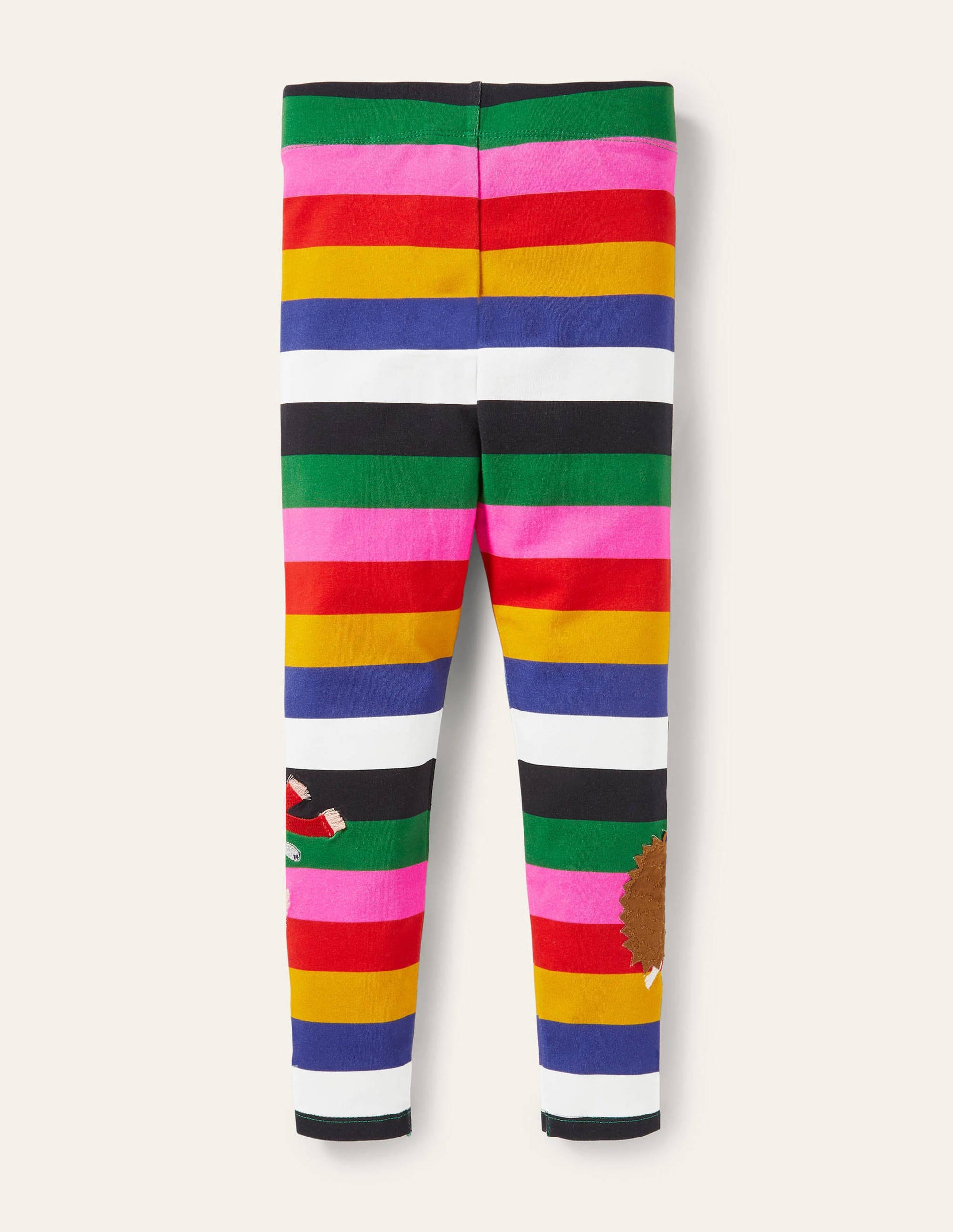 Fun Appliqué Leggings-Multi Stripe Animals-2