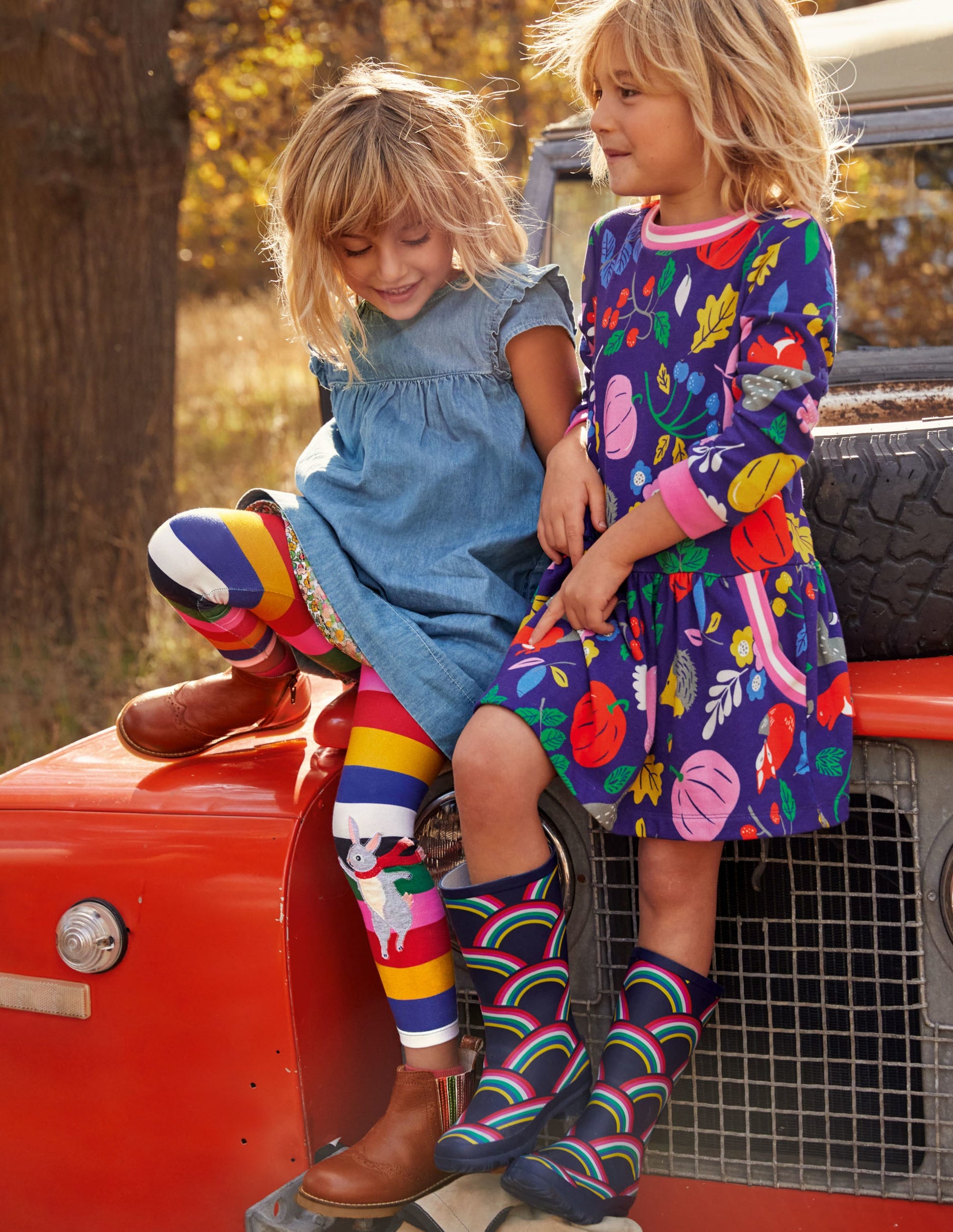 Fun Appliqué Leggings-Multi Stripe Animals-4
