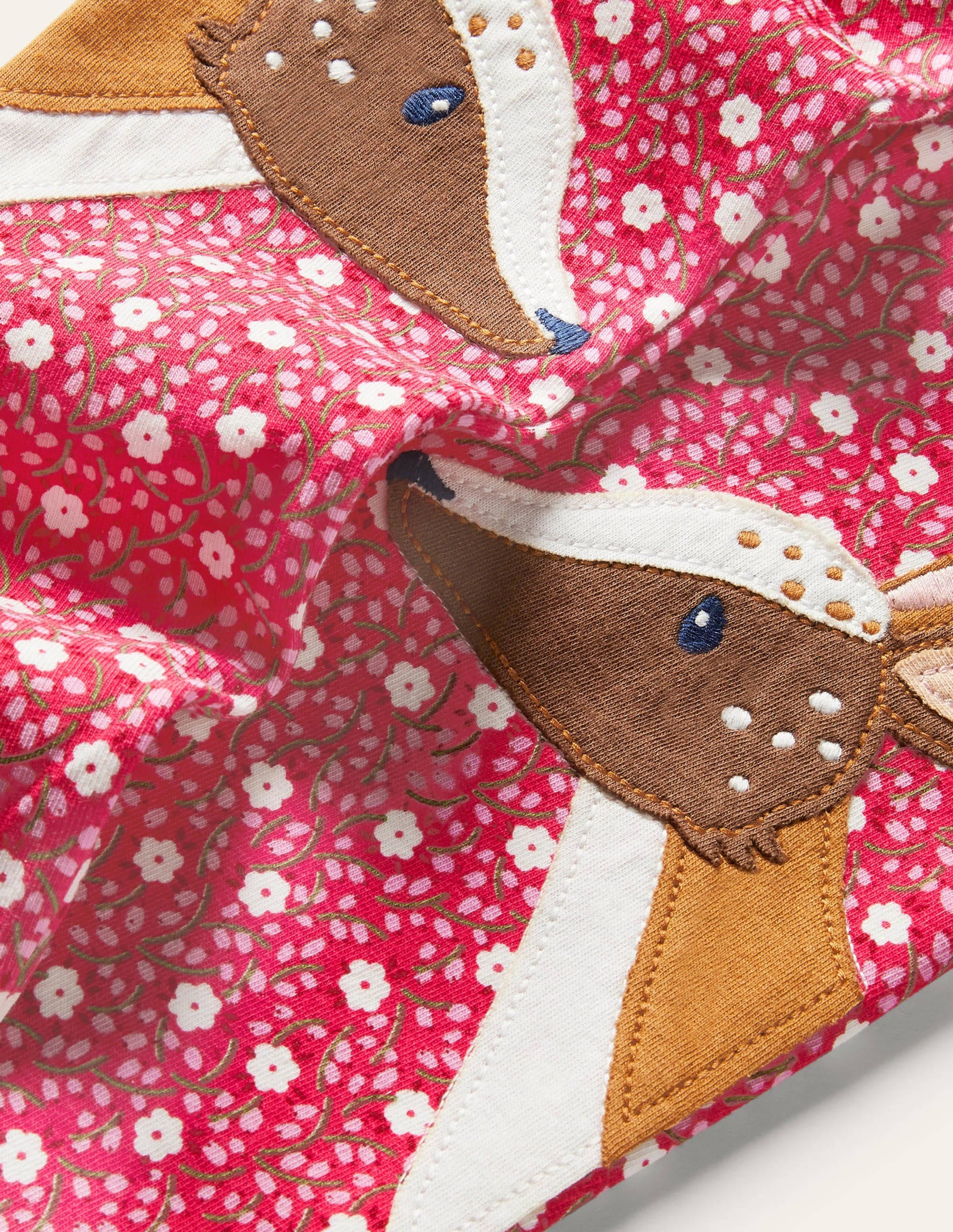 Fun Appliqué Leggings-Floral Ditsy Rose Deer - Image 3