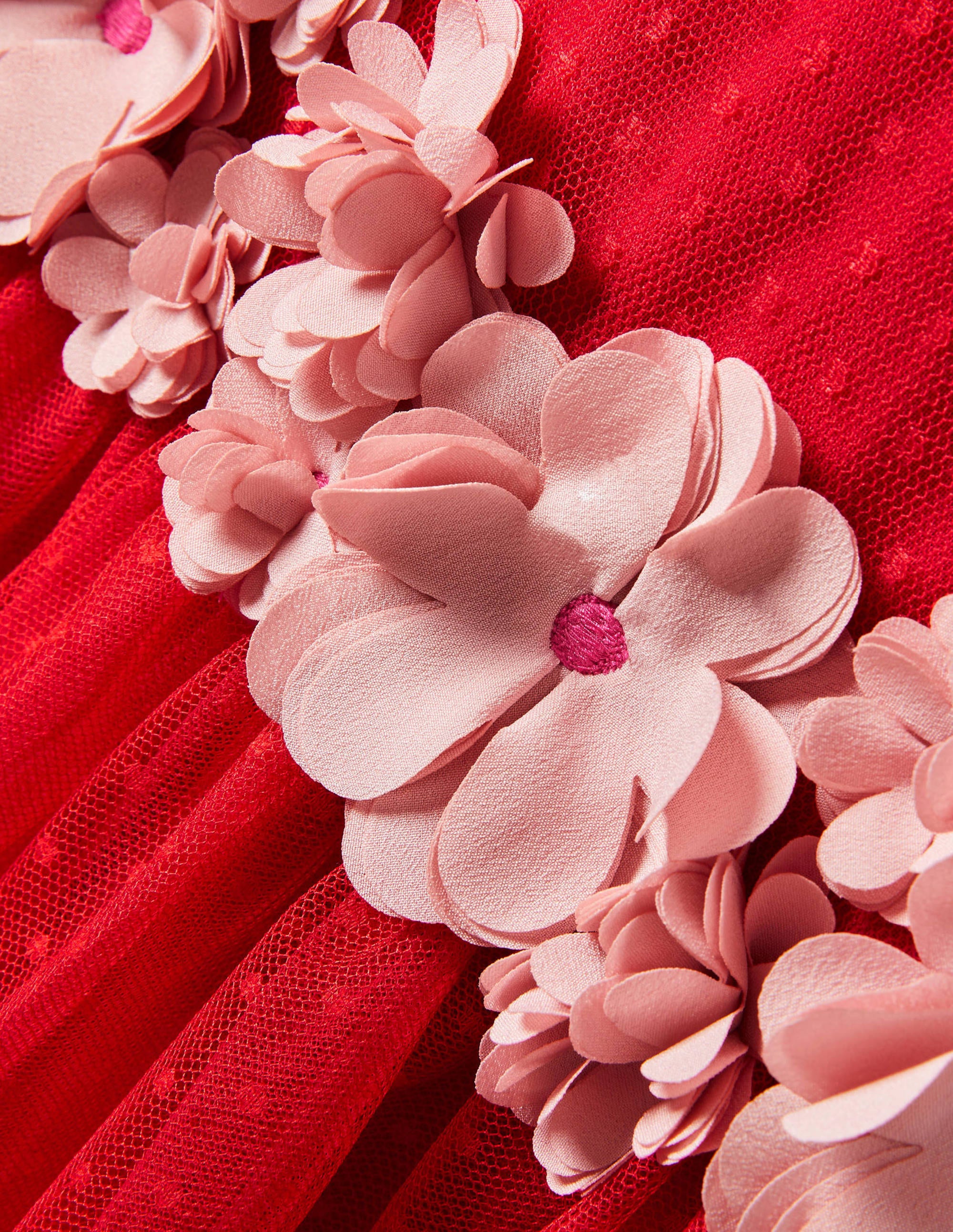Floral Corsage Dress-Rockabilly Red - Image 3