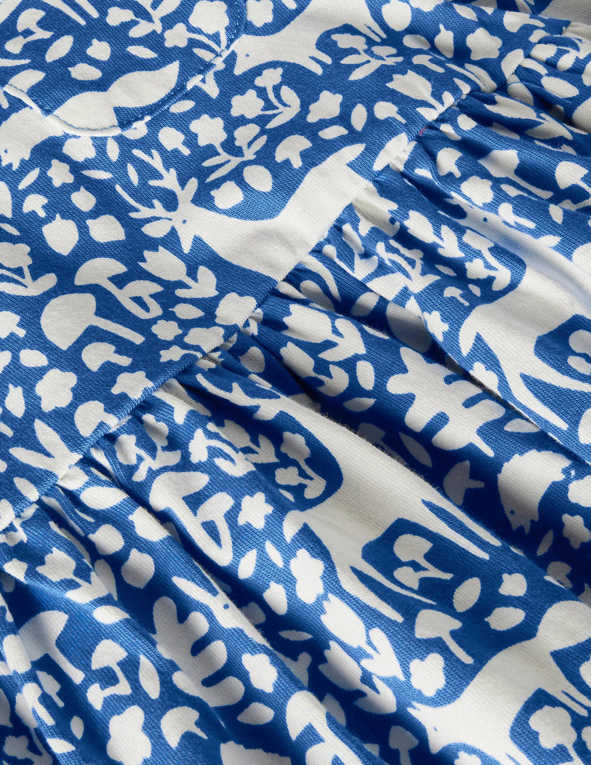 Long Sleeve Fun Jersey Dress-Elizabethan Blue Woodland - Image 3