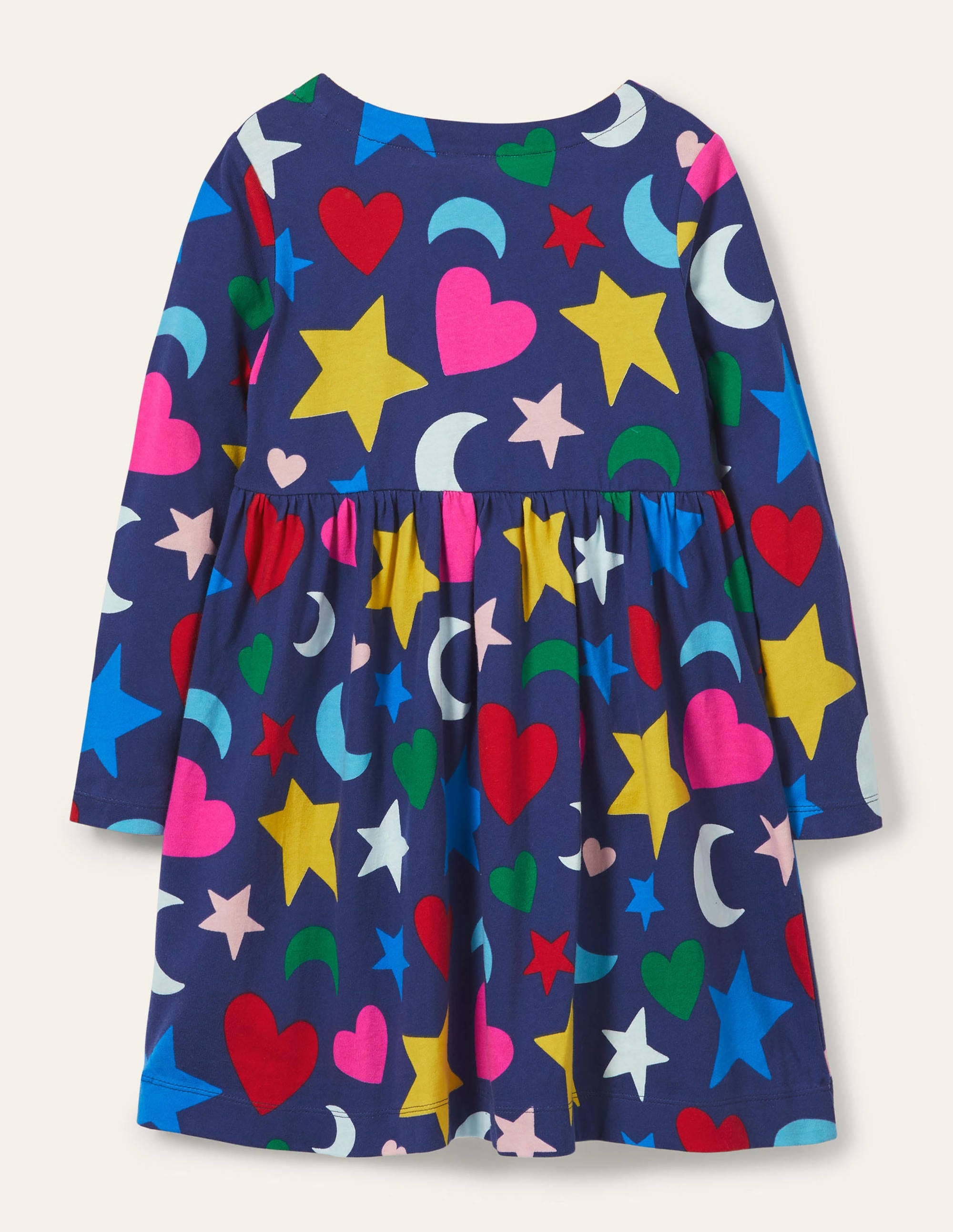 Long Sleeve Fun Jersey Dress-Starboard Blue Rainbow Magic - Image 2