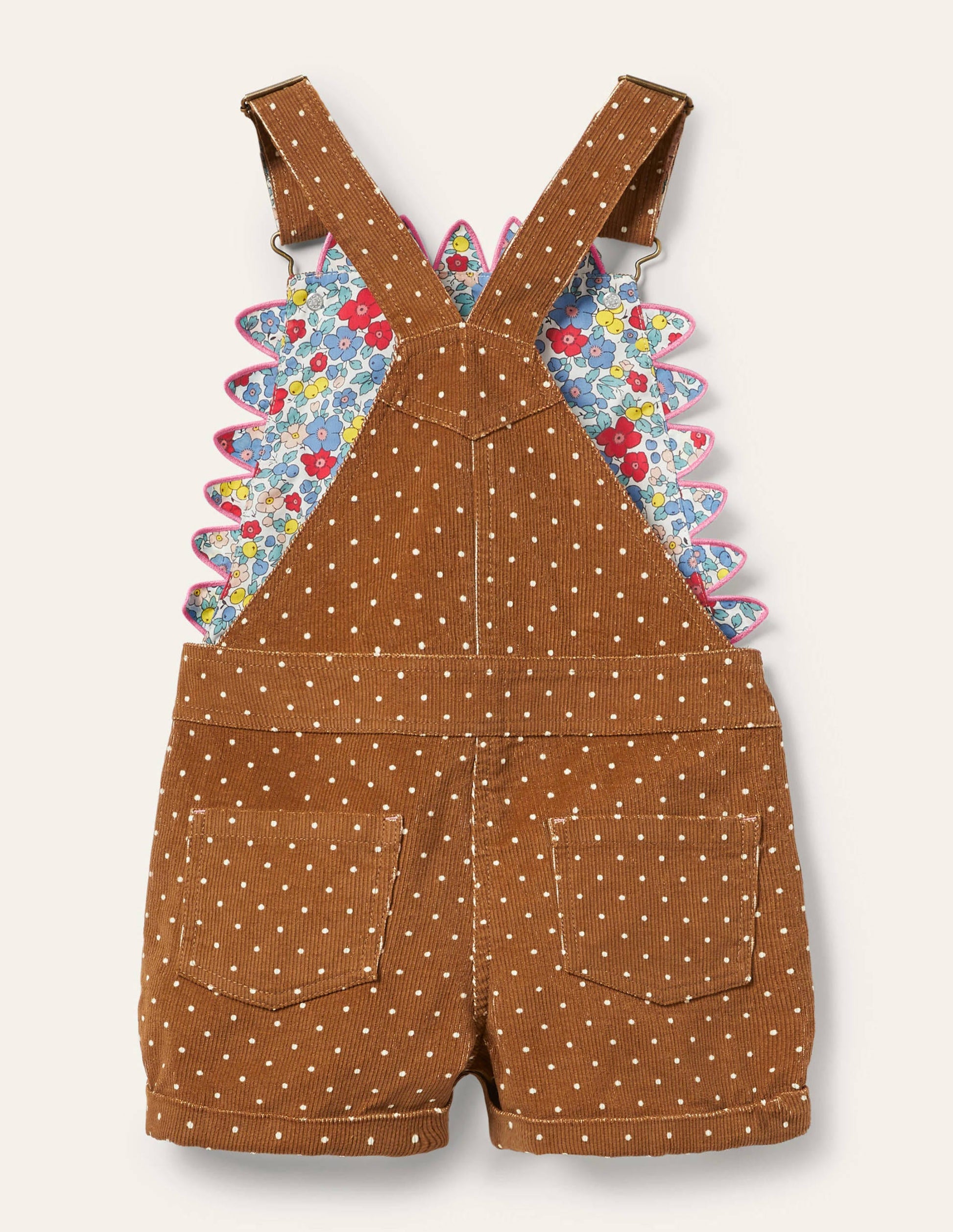 Animal Short Cord Overalls-Butterscotch Brown Hedgehog-2
