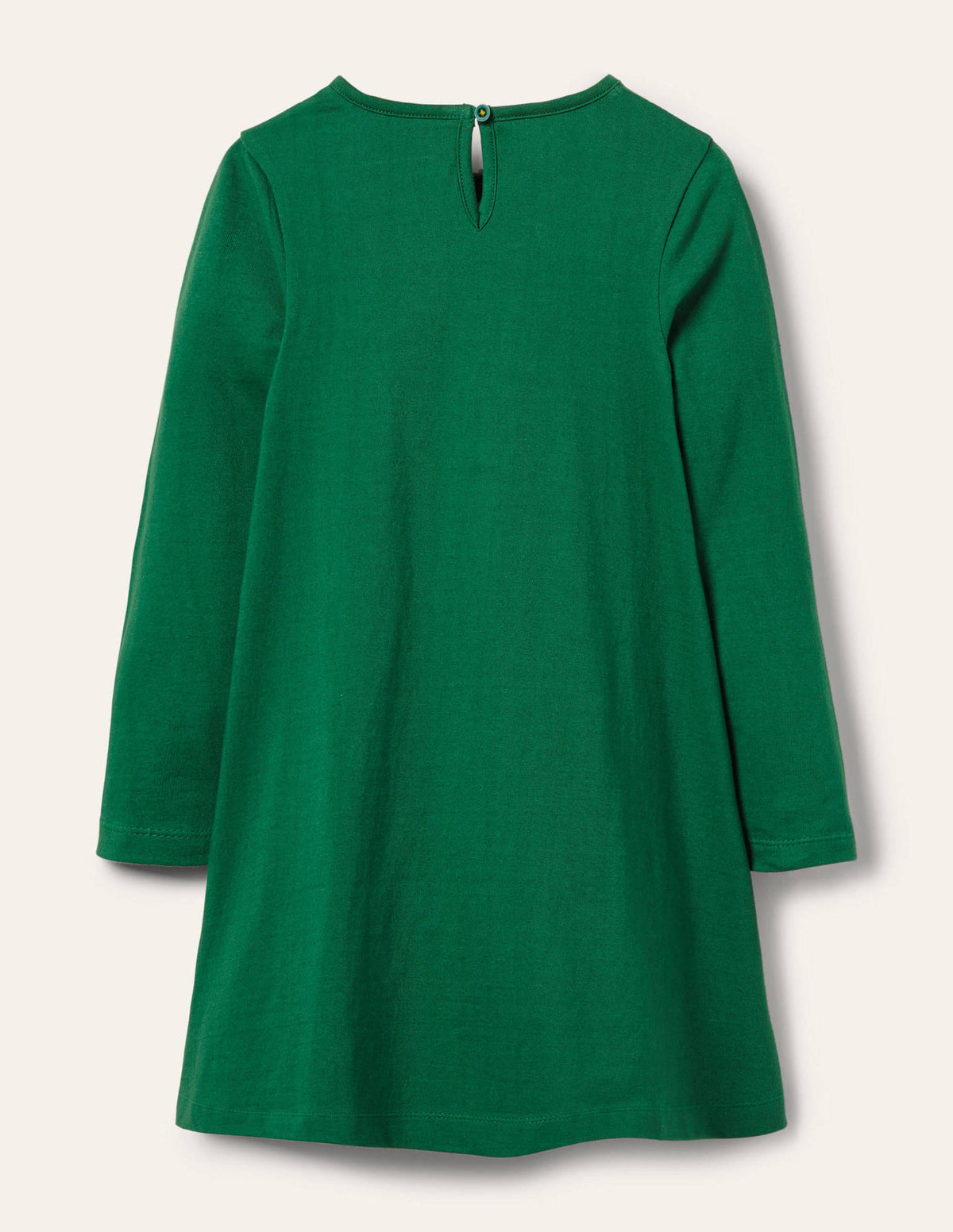 Big Appliqué Jersey Dress-Forest Green Animals - Image 2