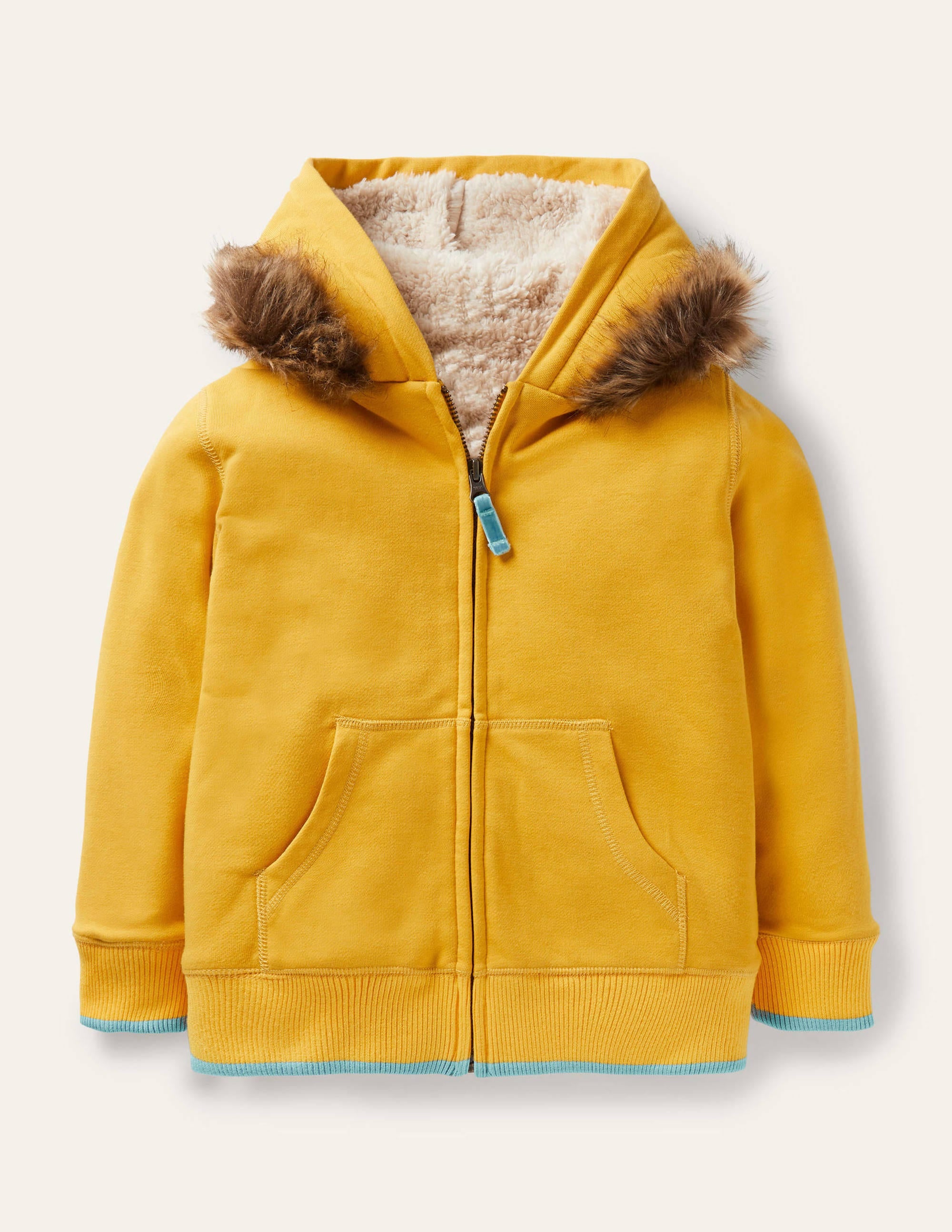 Fun Shaggy-lined Hoodie-Honeycomb Yellow Lion - Image 1