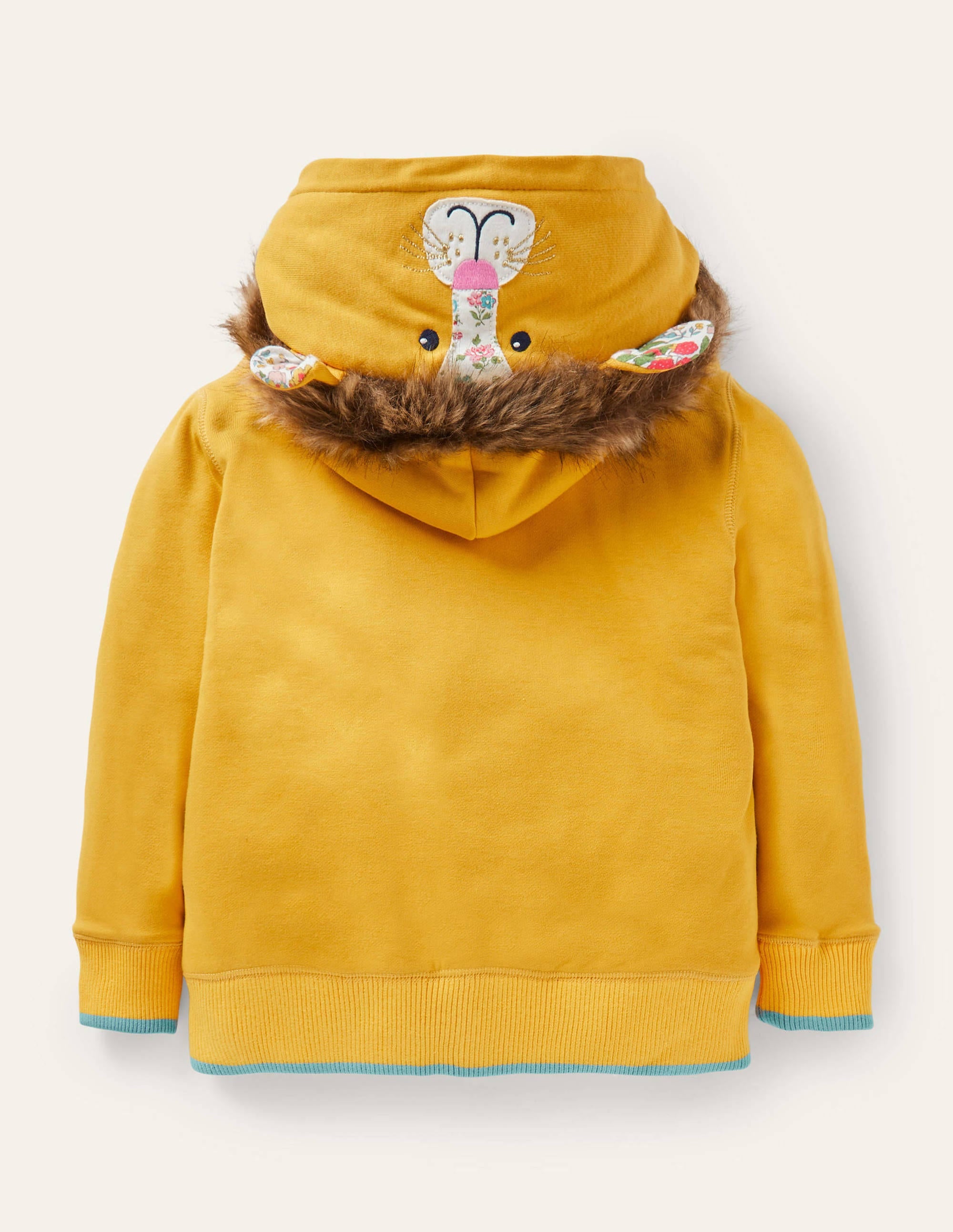 Fun Shaggy-lined Hoodie-Honeycomb Yellow Lion - Image 2