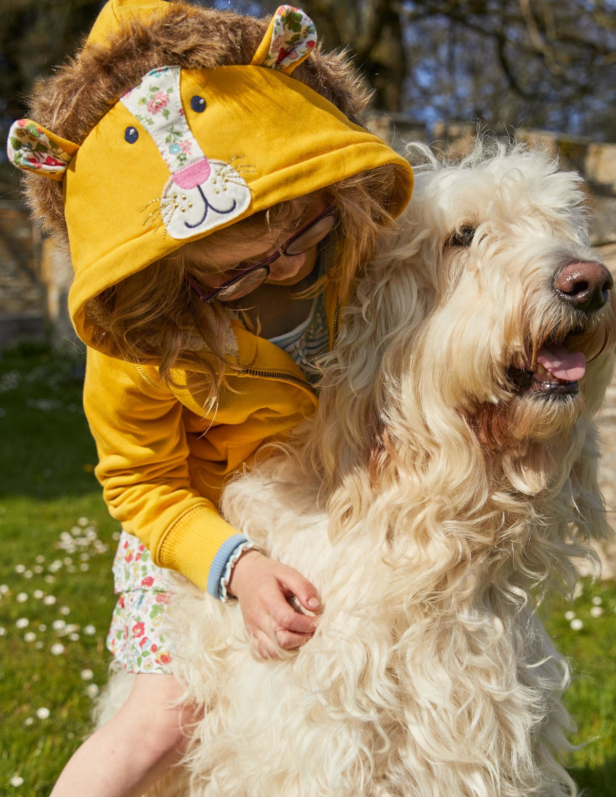 Fun Shaggy-lined Hoodie-Honeycomb Yellow Lion-5