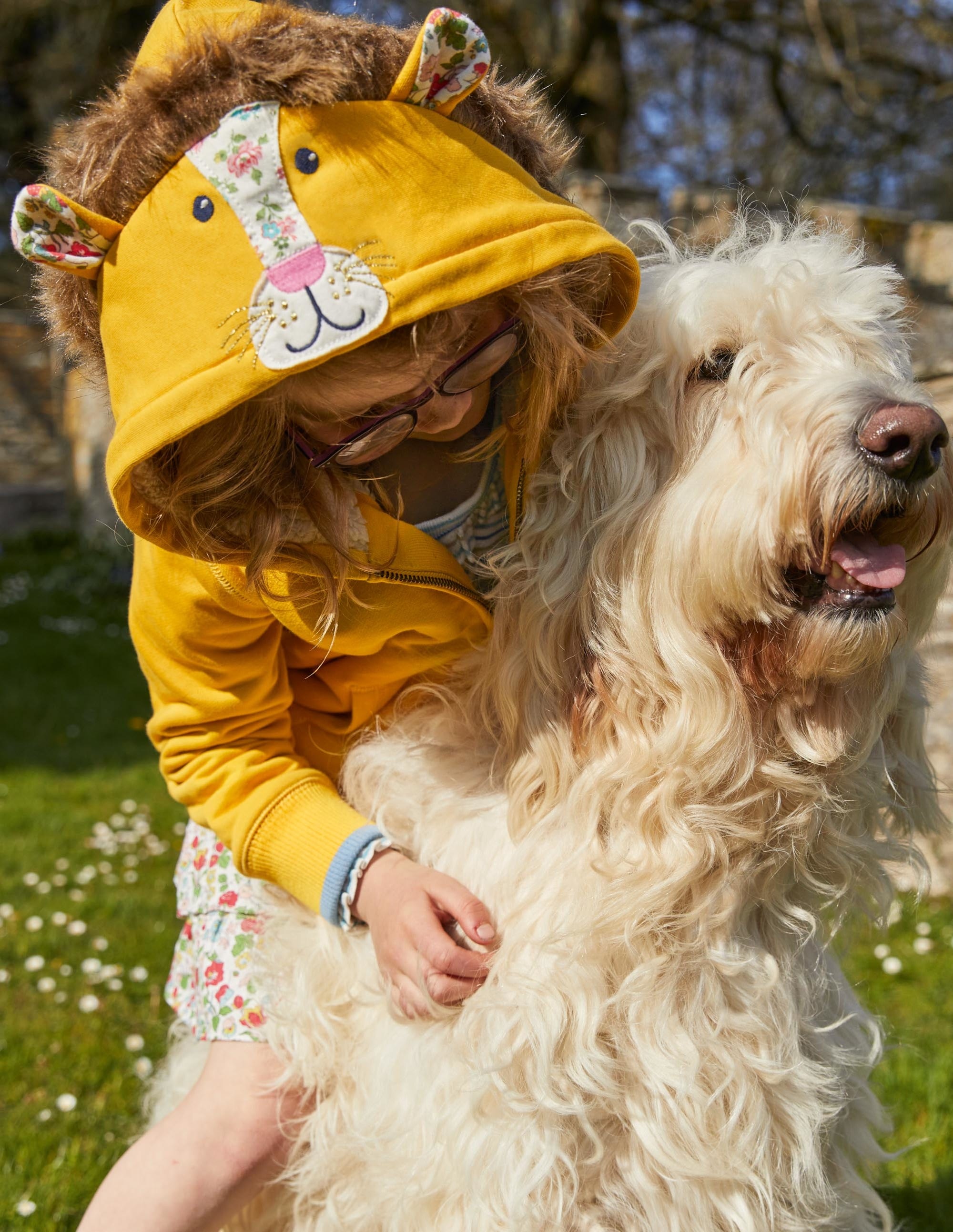 Fun Shaggy-lined Hoodie-Honeycomb Yellow Lion - Image 5