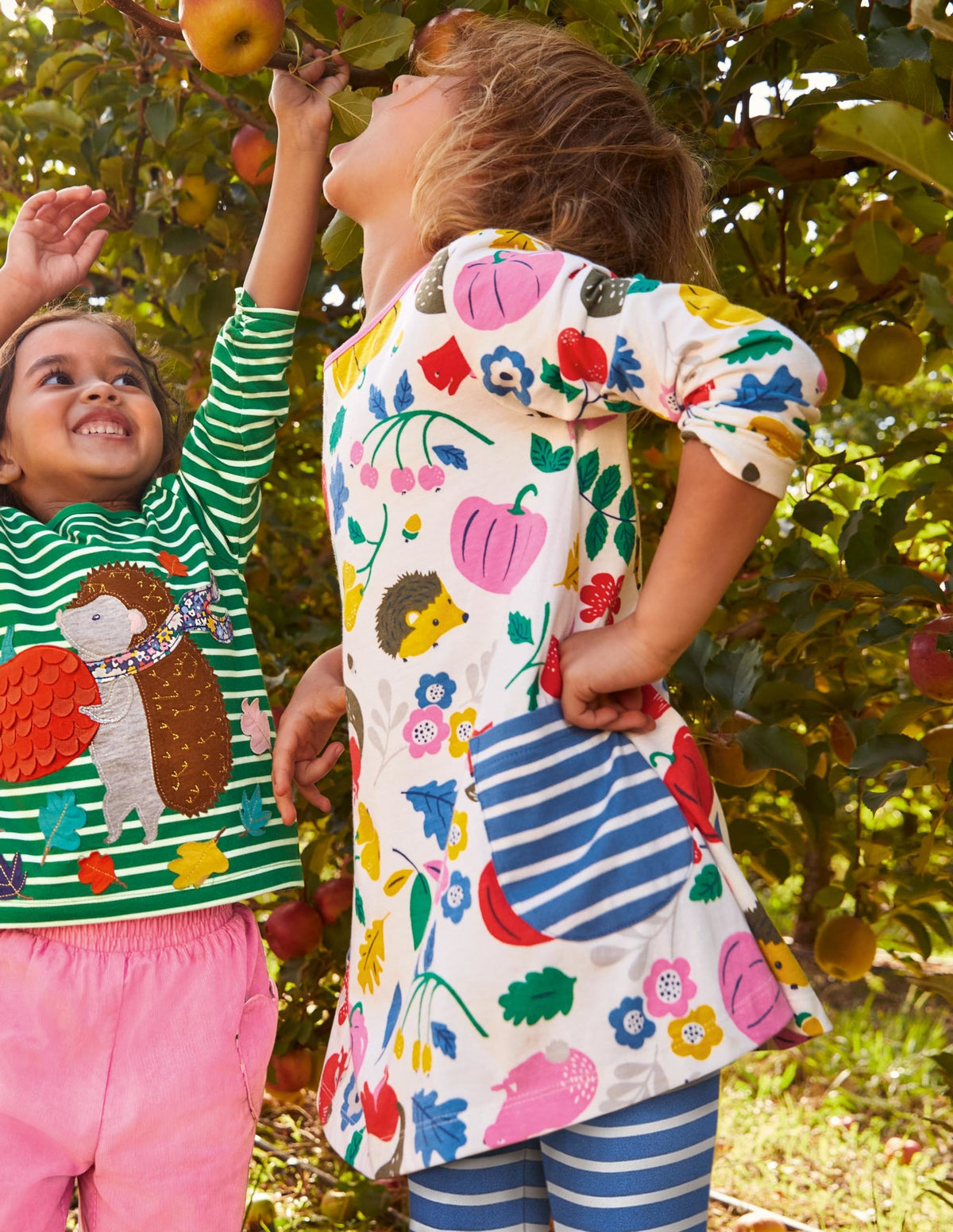 Printed Jersey Pocket Tunic-Ivory Forest Friends - Image 4
