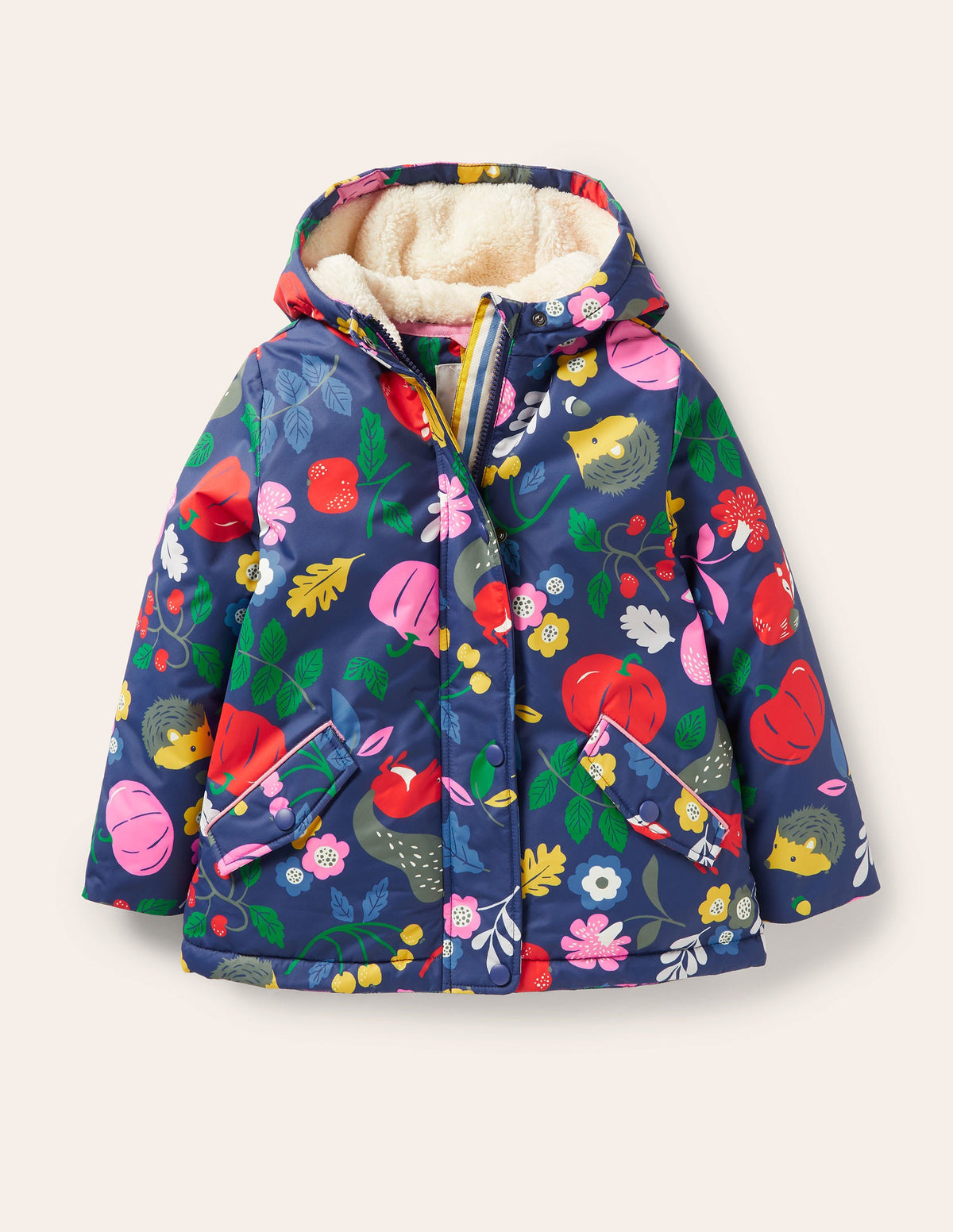 Sherpa Lined Anorak-Starboard Blue Forest Friends - Image 1