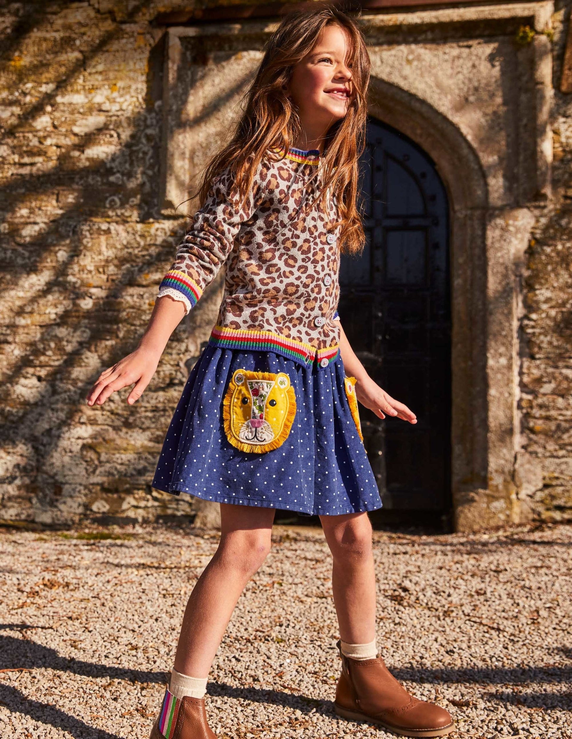 Cord Appliqué Skirt-Starboard Blue Lion-4