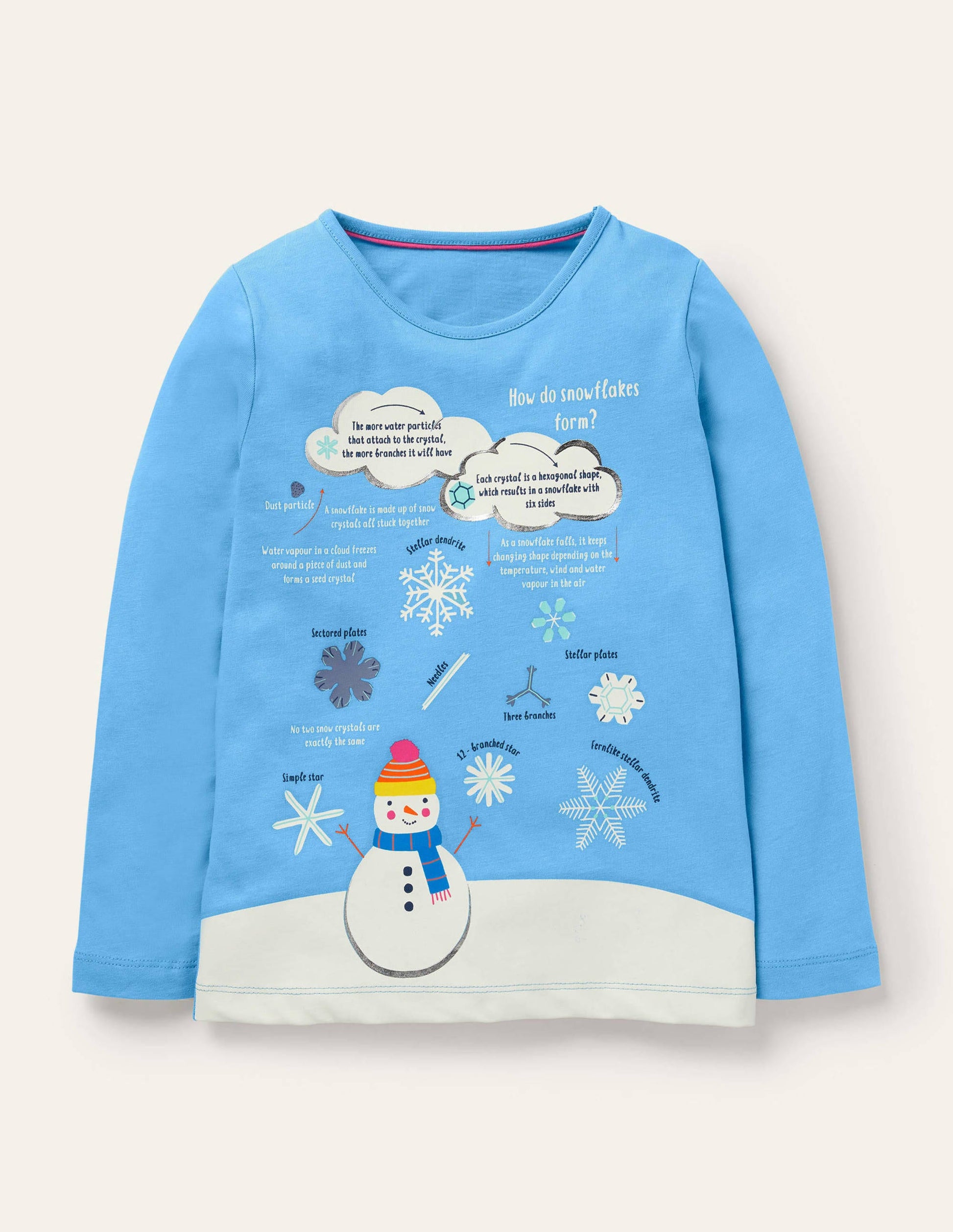 Fun Facts T-shirt-Surfboard Blue Snowflakes-1