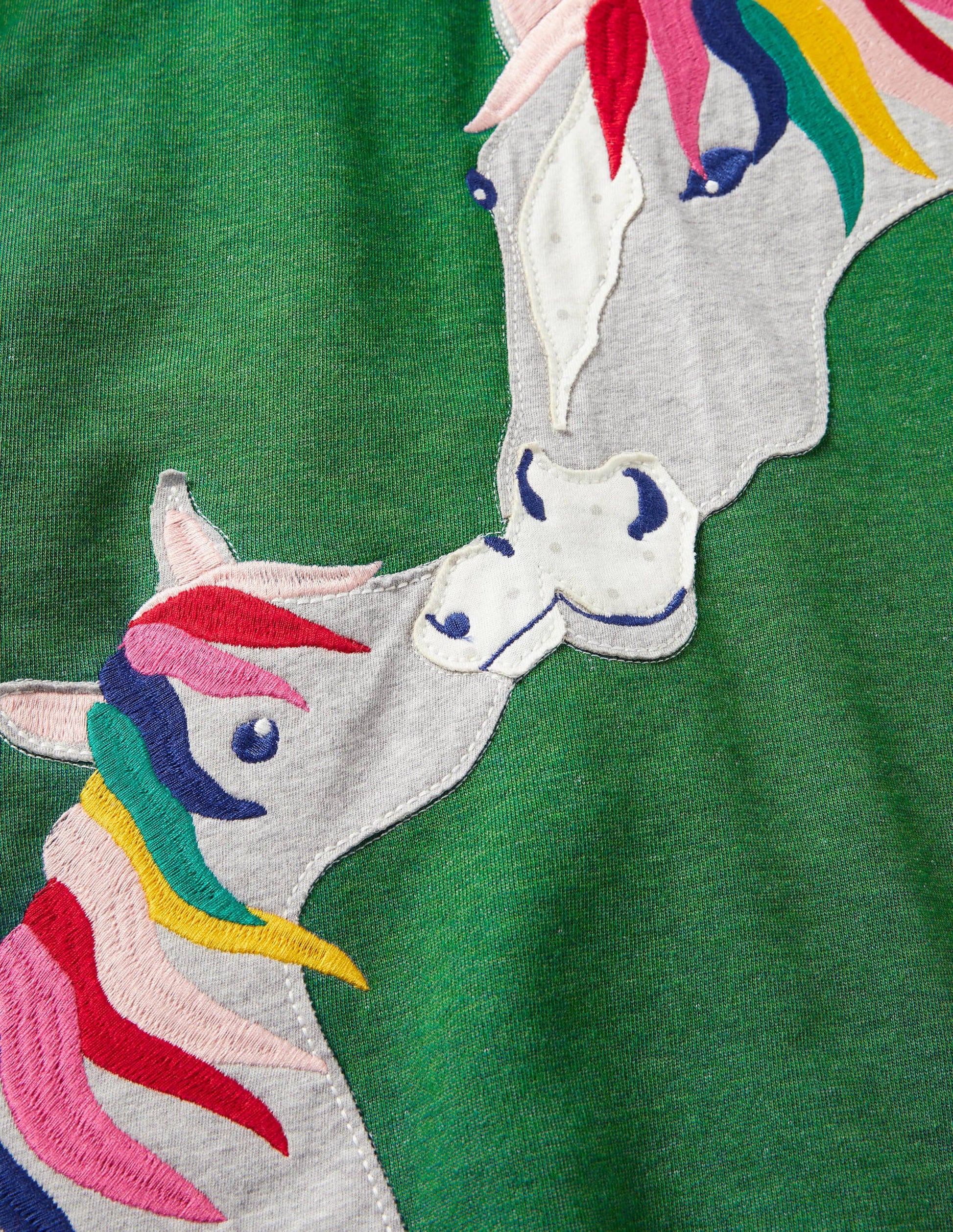 Appliqué Sweatshirt Dress-Highland Green Horses-3