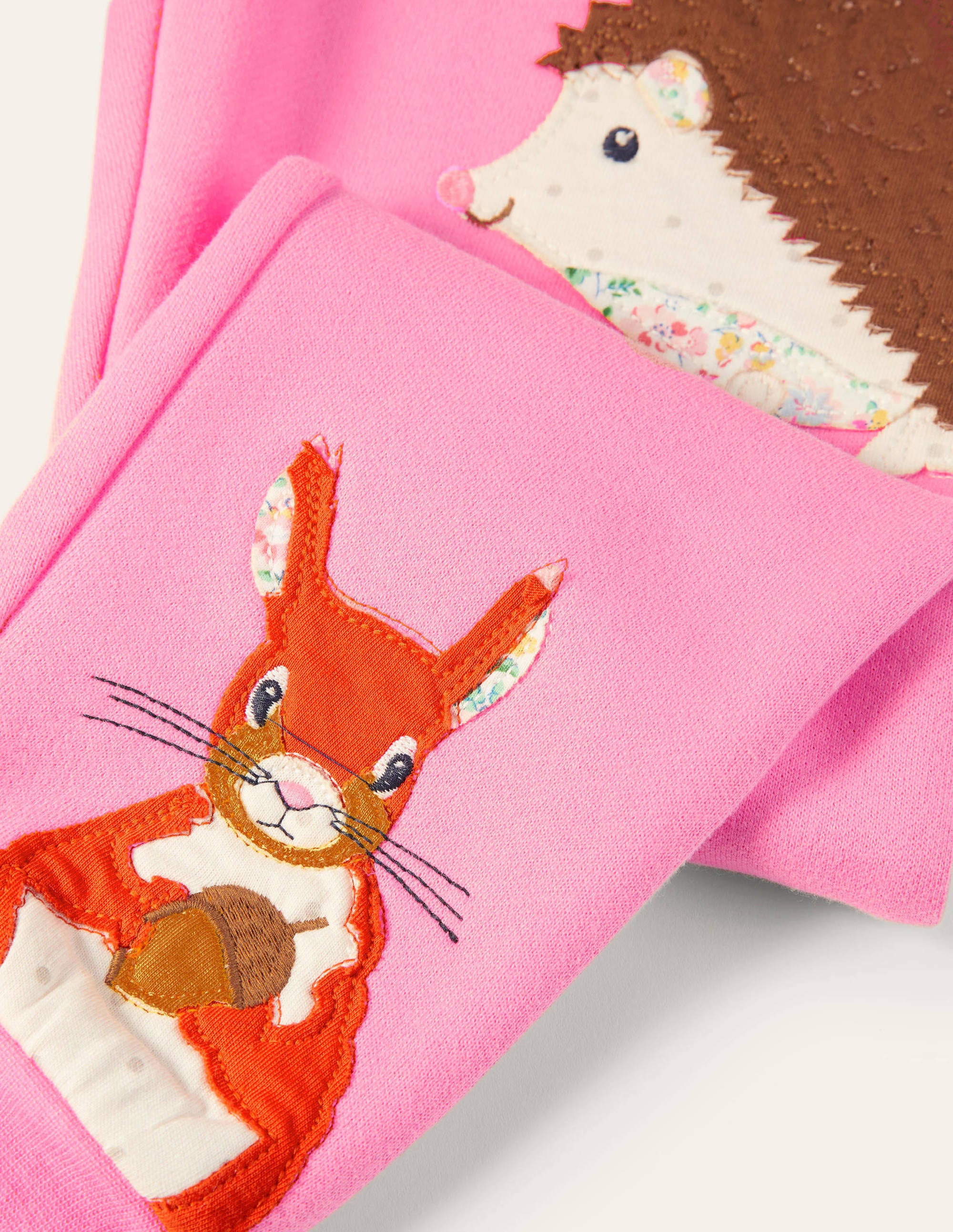 Cosy Appliqué Joggers-Bright Petal Pink Animals - Image 3