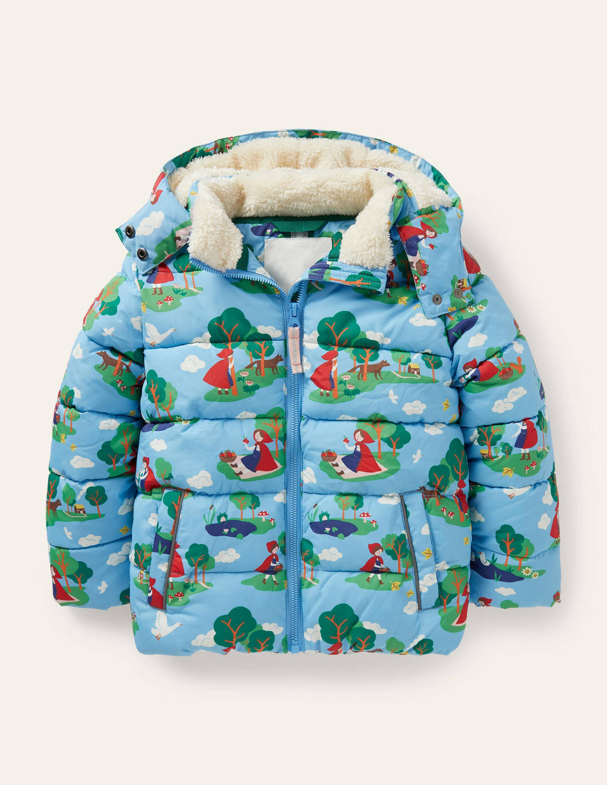 Cosy Padded Jacket-Surfboard Blue Red Riding Hood - Image 1