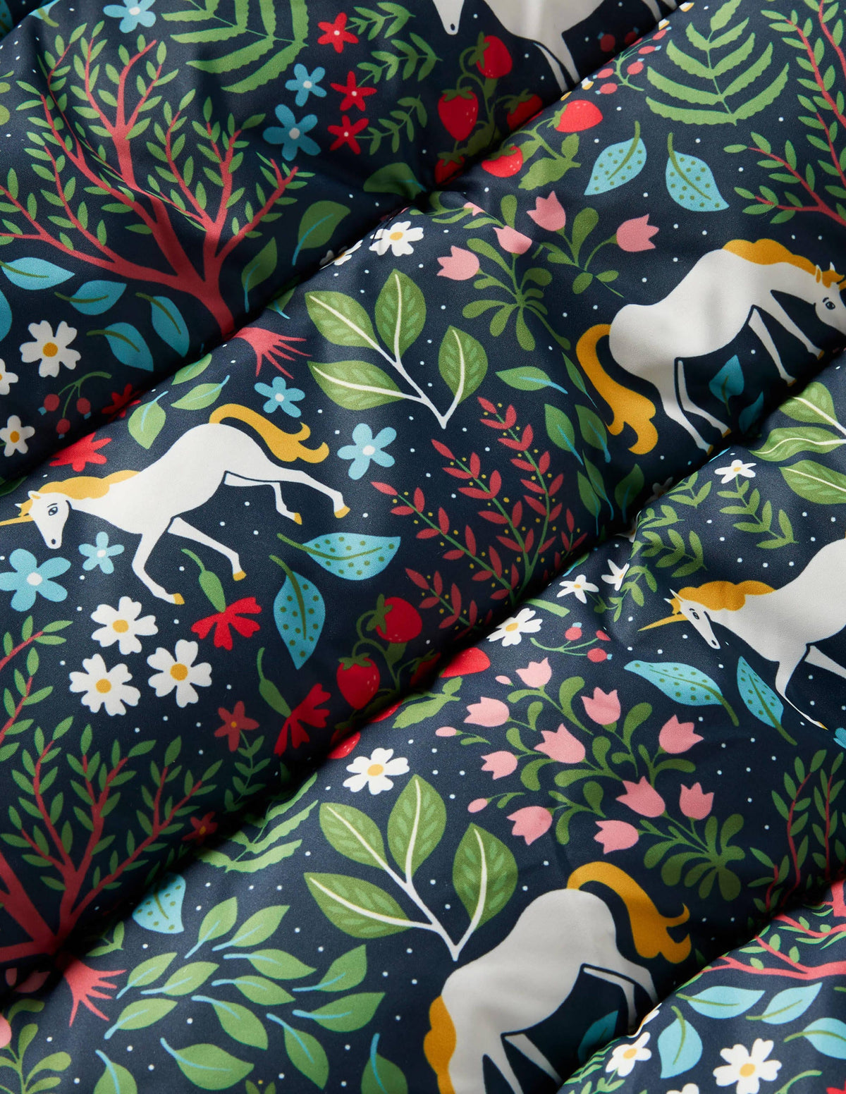Cosy Padded Jacket-Stormy Blue Unicorn Tapestry - Image 3