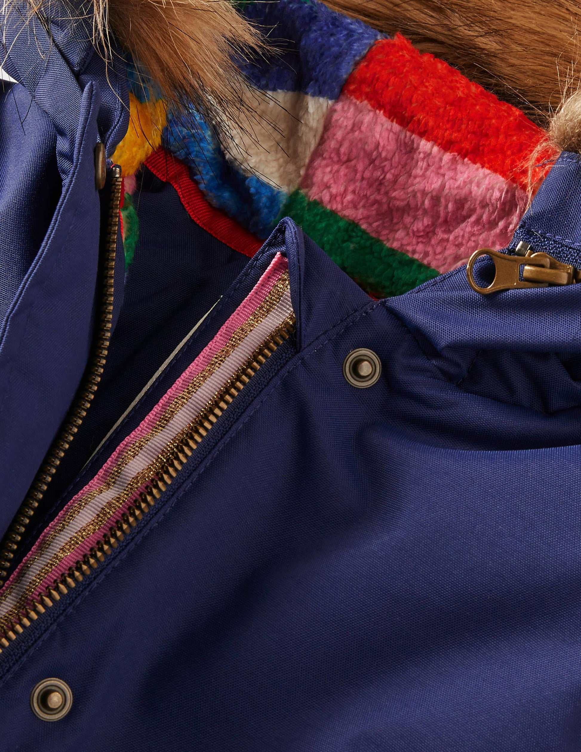 Cosy Waterproof Coat-College Navy Rainbow-3