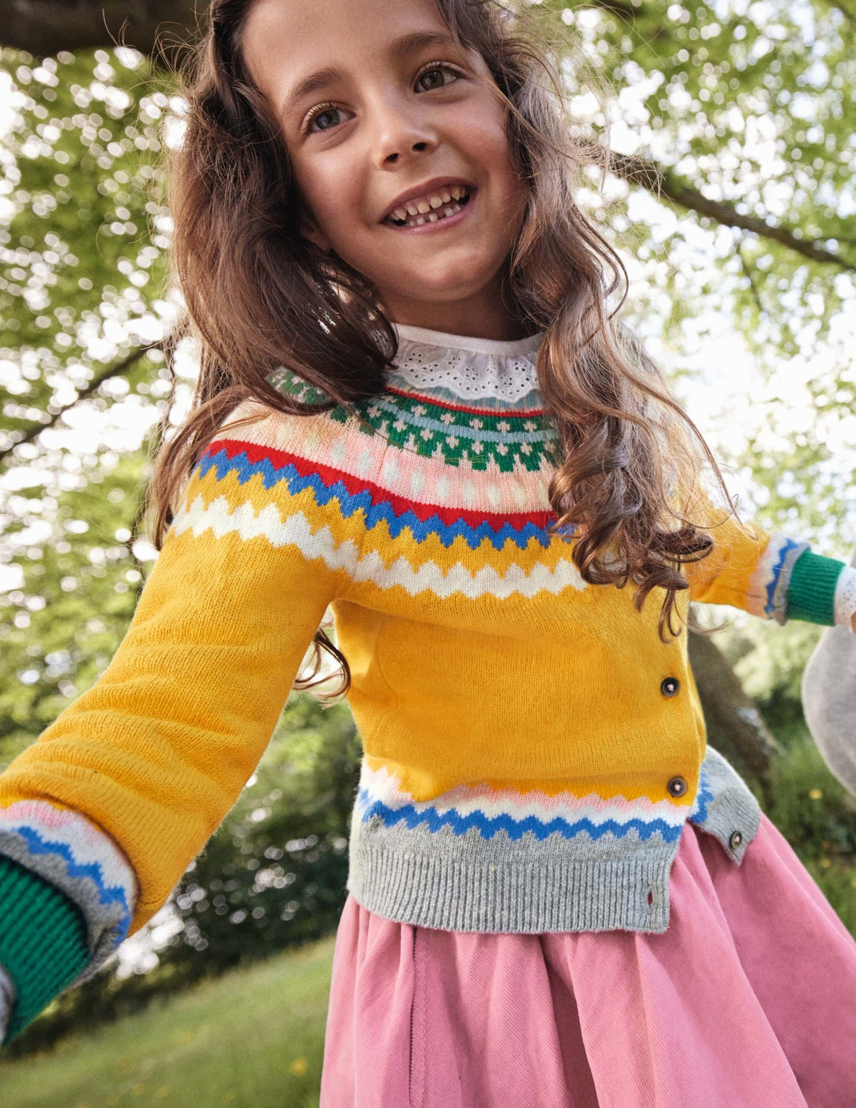 Cosy Fair Isle Cardigan-Honeycomb Yellow - Image 4