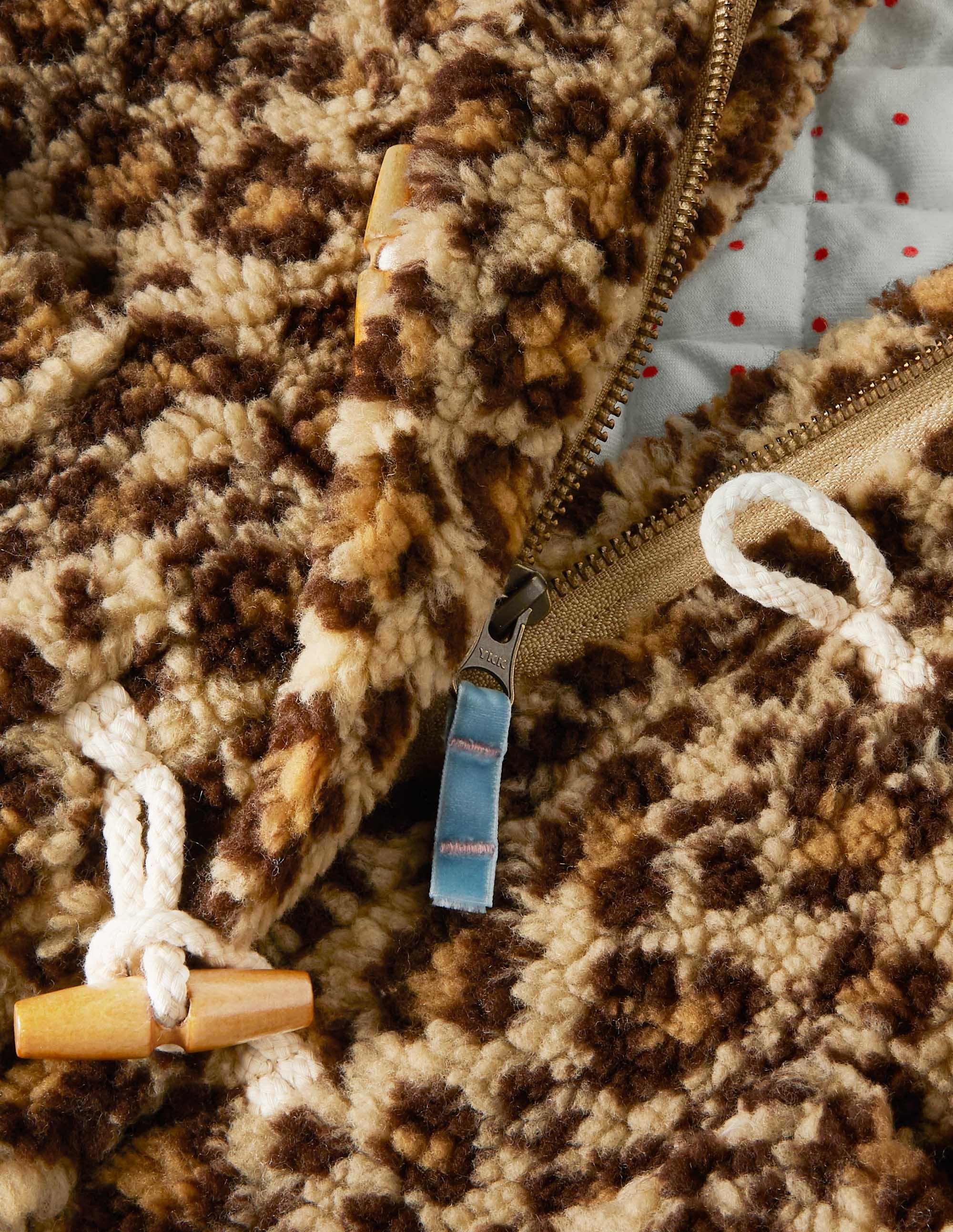 Cosy Borg Duffle Coat-Leopard Print - Image 3