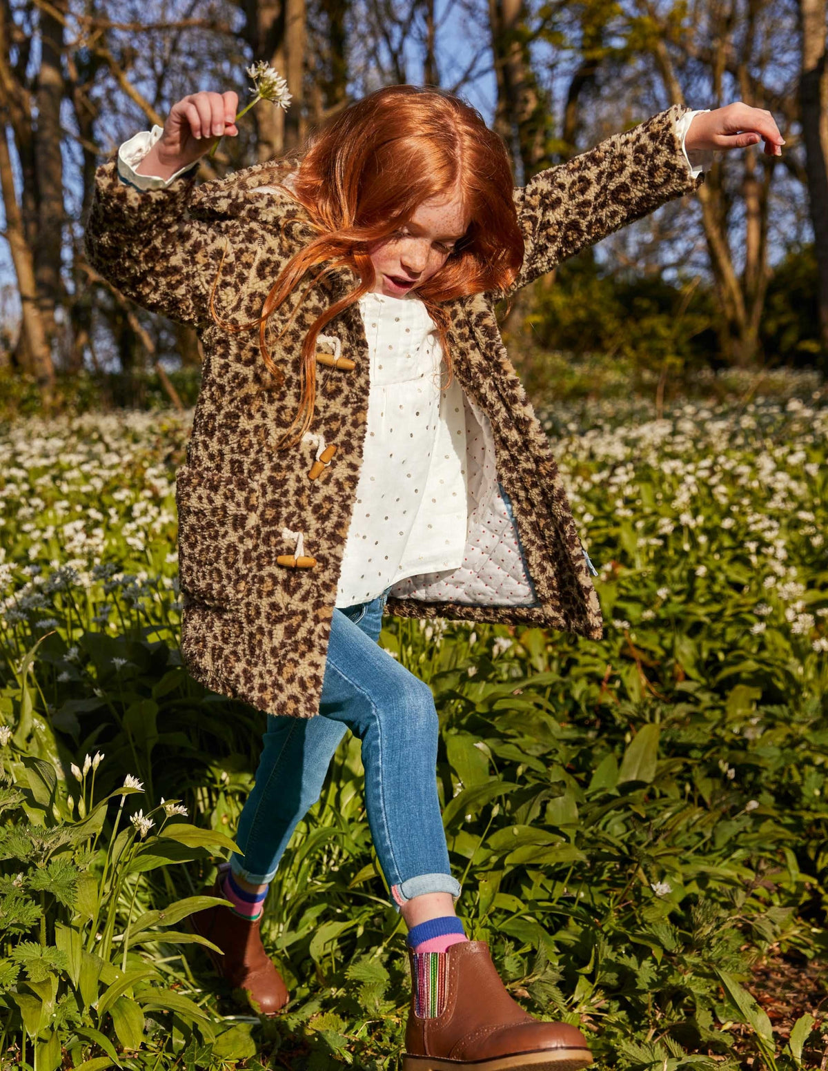 Cosy Borg Duffle Coat-Leopard Print - Image 4