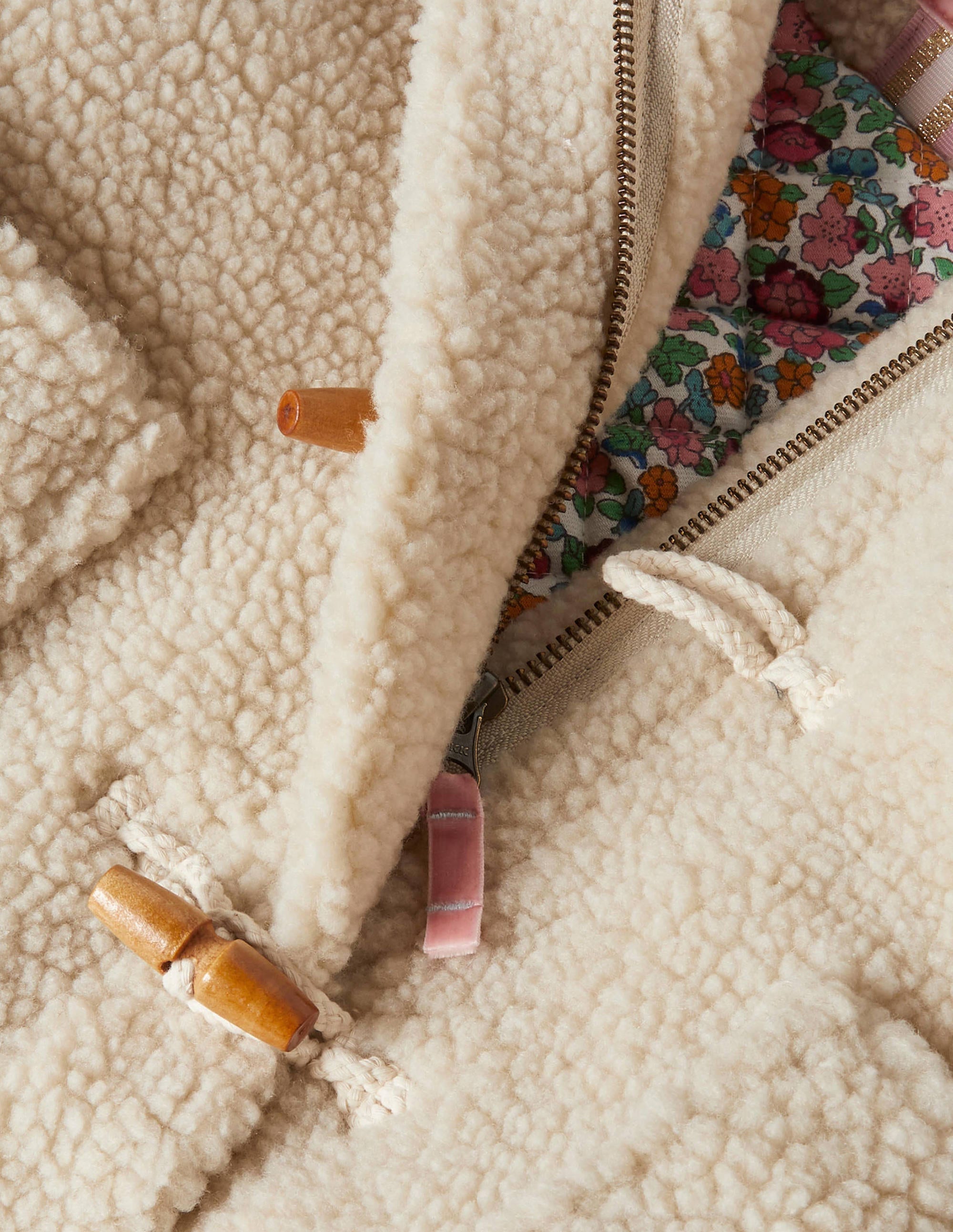 Cosy Borg Duffle Coat-Oatmeal - Image 3