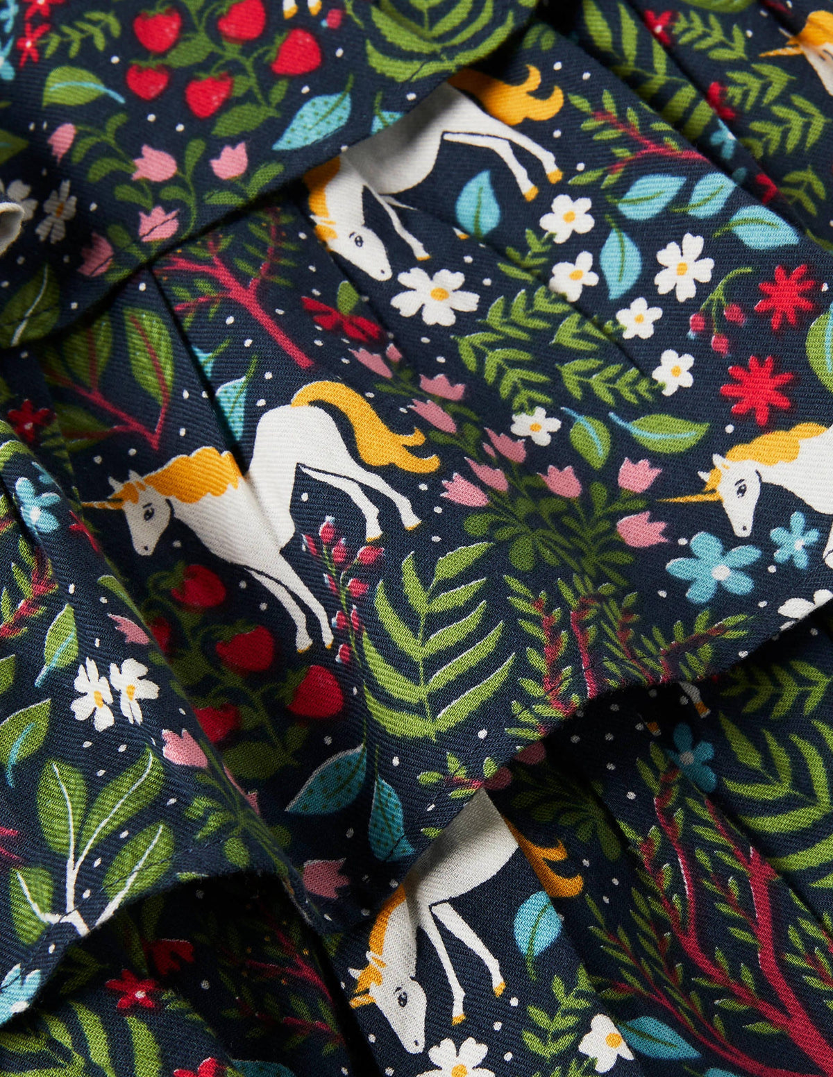 Tiered Ruffle Skirt-Stormy Blue Unicorn Tapestry - Image 3