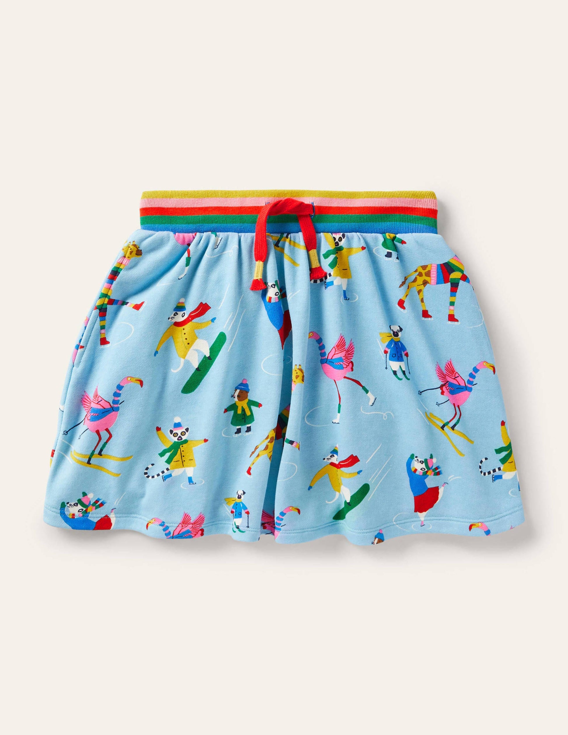 Cosy Twirly Sweatshirt Skirt-Surfboard Blue Animal Antics-1