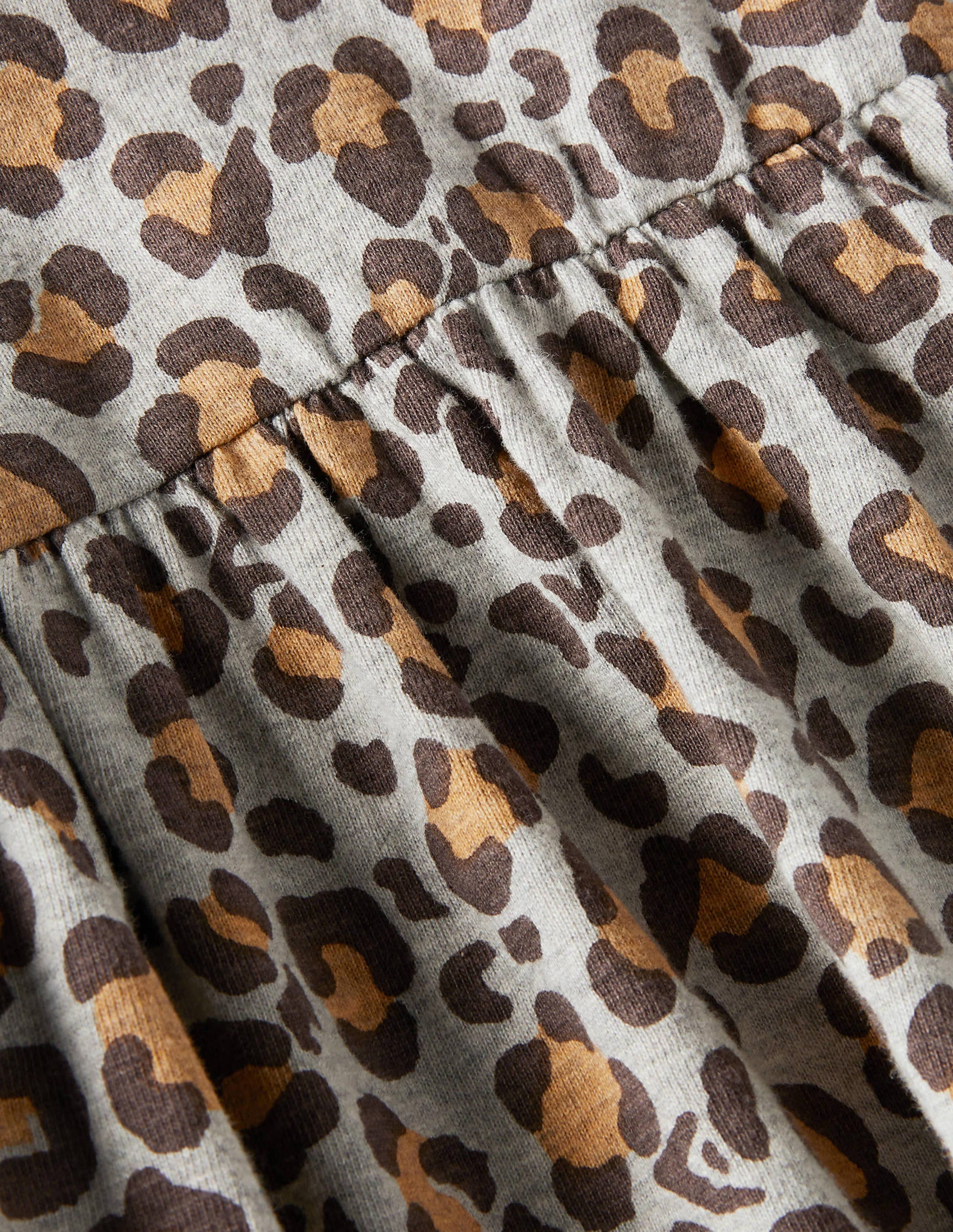 Floaty Printed Ruffle Top-Grey Marl Leopard Print - Image 3