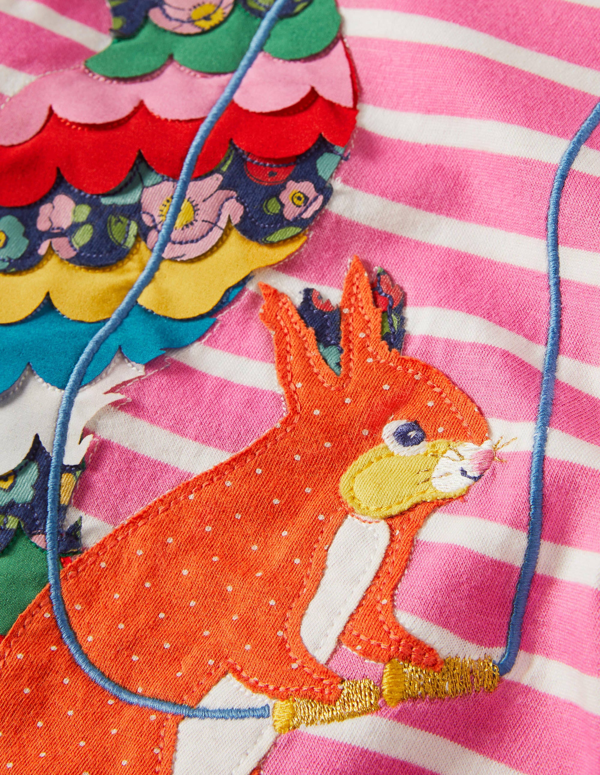 Big Appliqué T-shirt-Petal Pink/ Ivory Squirrel - Image 3