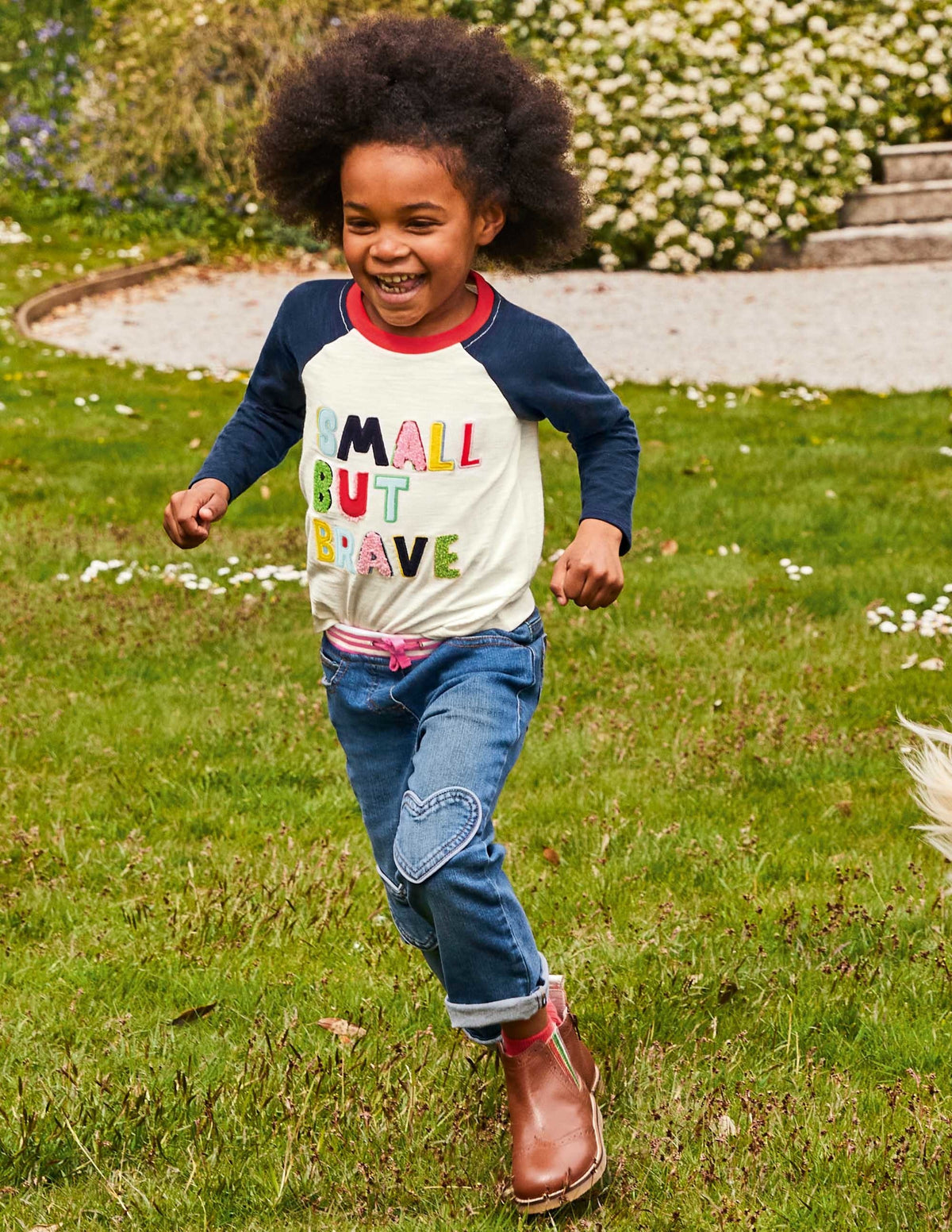Textured Raglan T-shirt-Ivory Small But Brave - Image 4