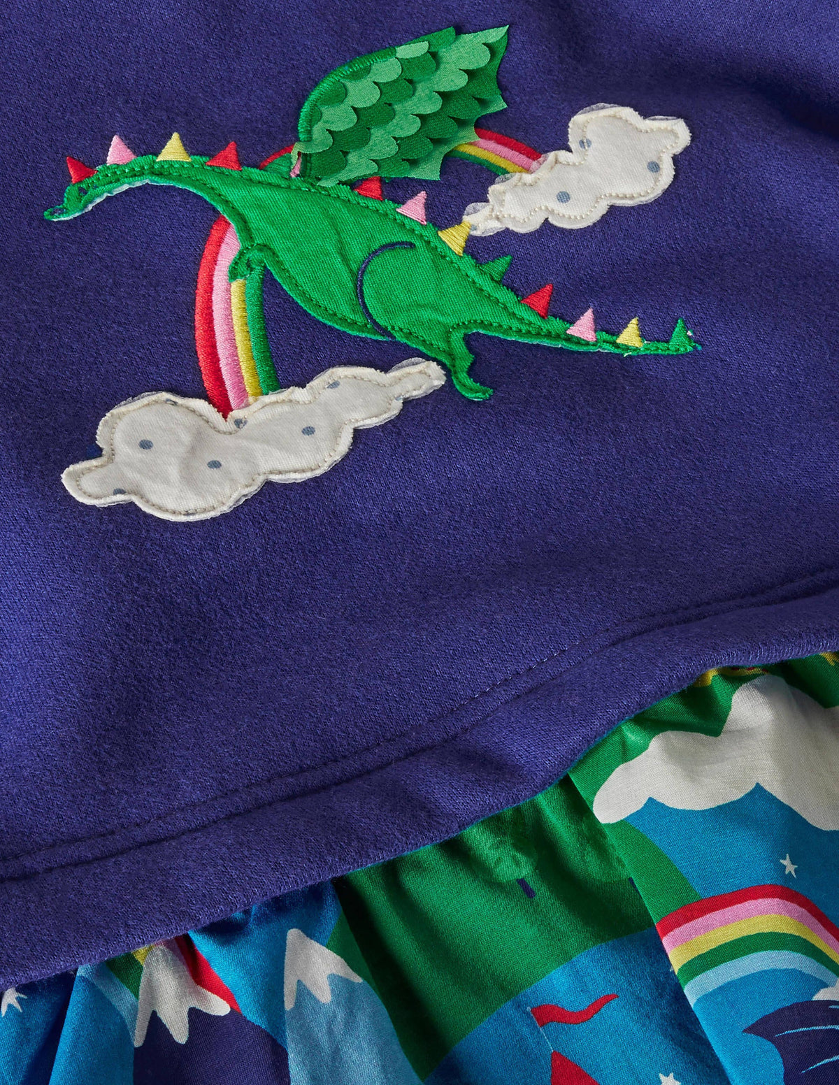 Appliqué Hotchpotch Dress-Multi Dragon Sky - Image 3