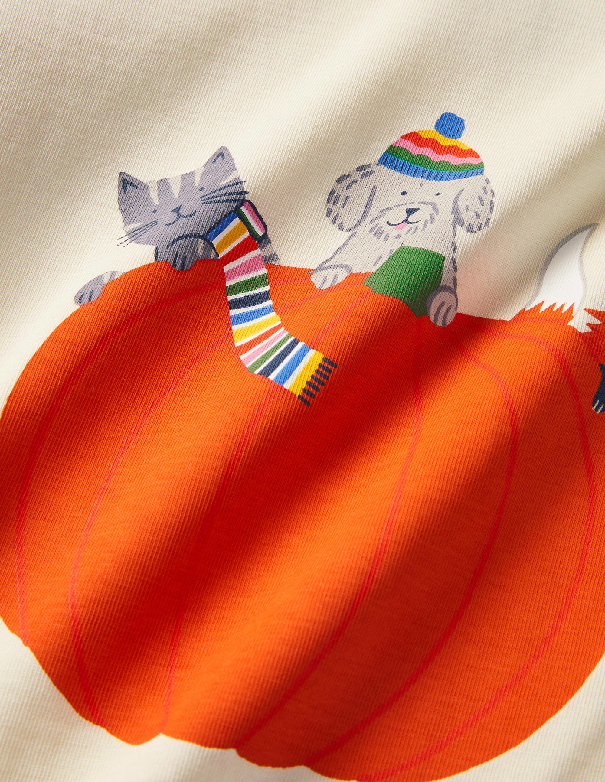 Hotchpotch Animal T-shirt-Multi Stripe/Ivory Pumpkin - Image 3
