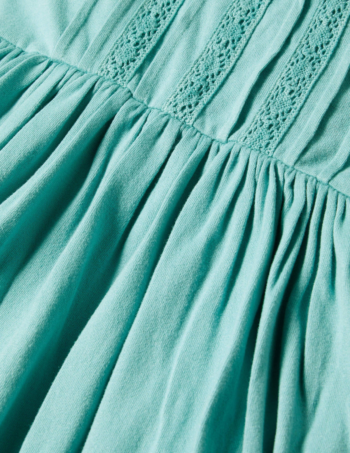 Broderie Collar Jersey Dress-Brook Blue - Image 3
