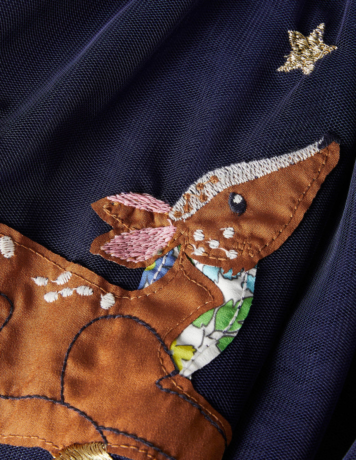 Appliqué Tulle Skirt-Starboard Blue Animals-3