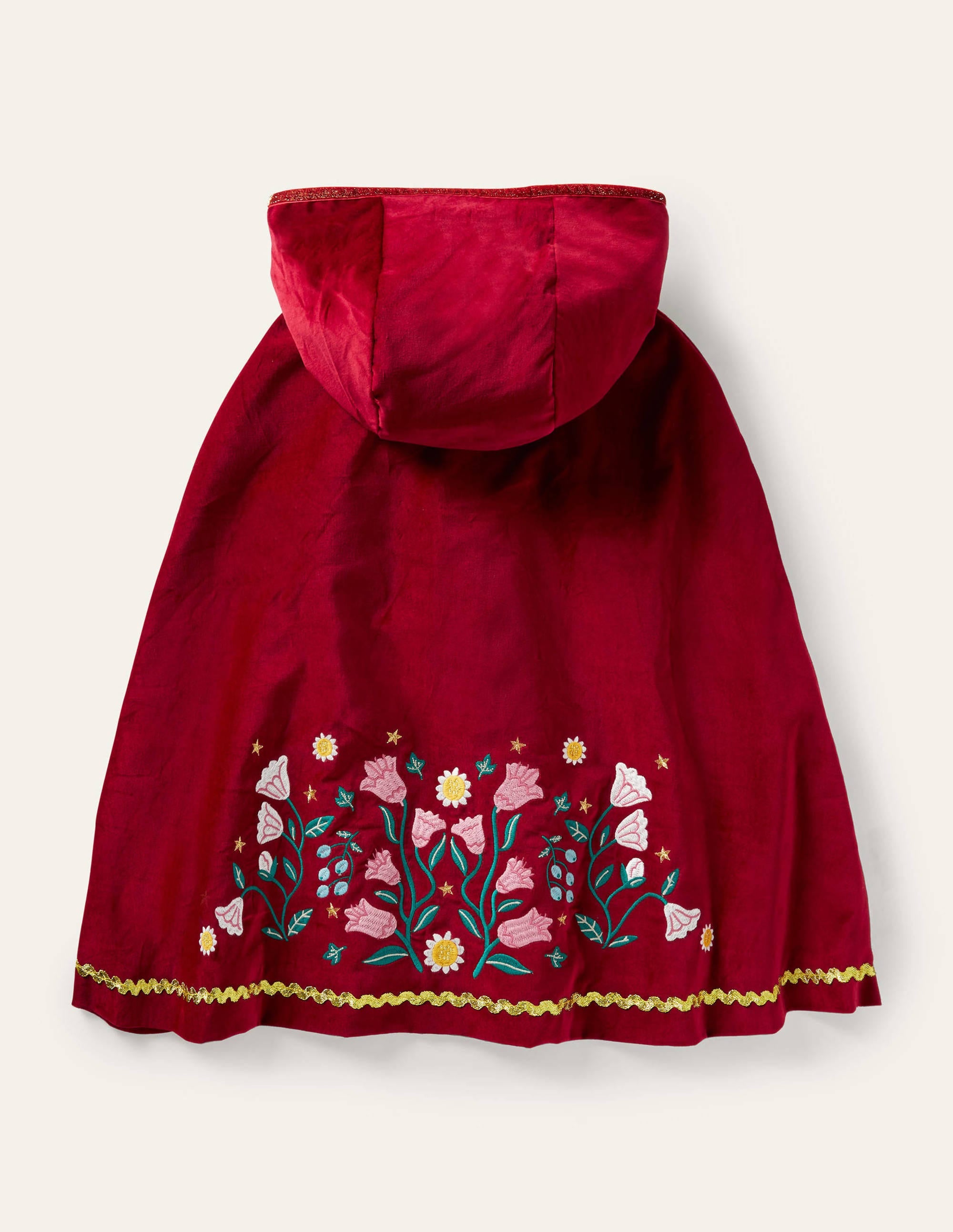 Velvet Embroidered Cape-Royal Red - Image 2