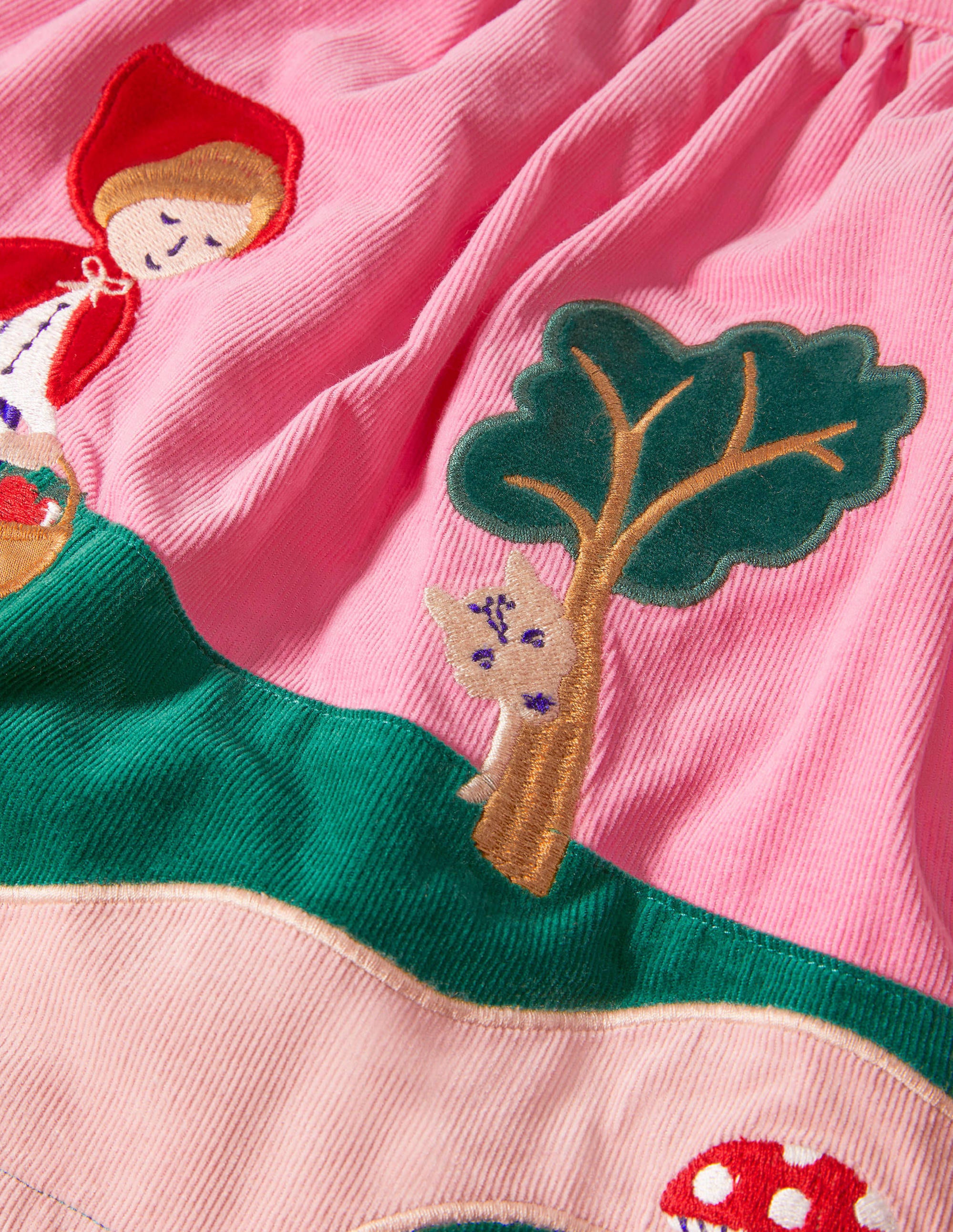 Appliqué Scene Cord Skirt-Formica Pink Red Riding Hood - Image 3