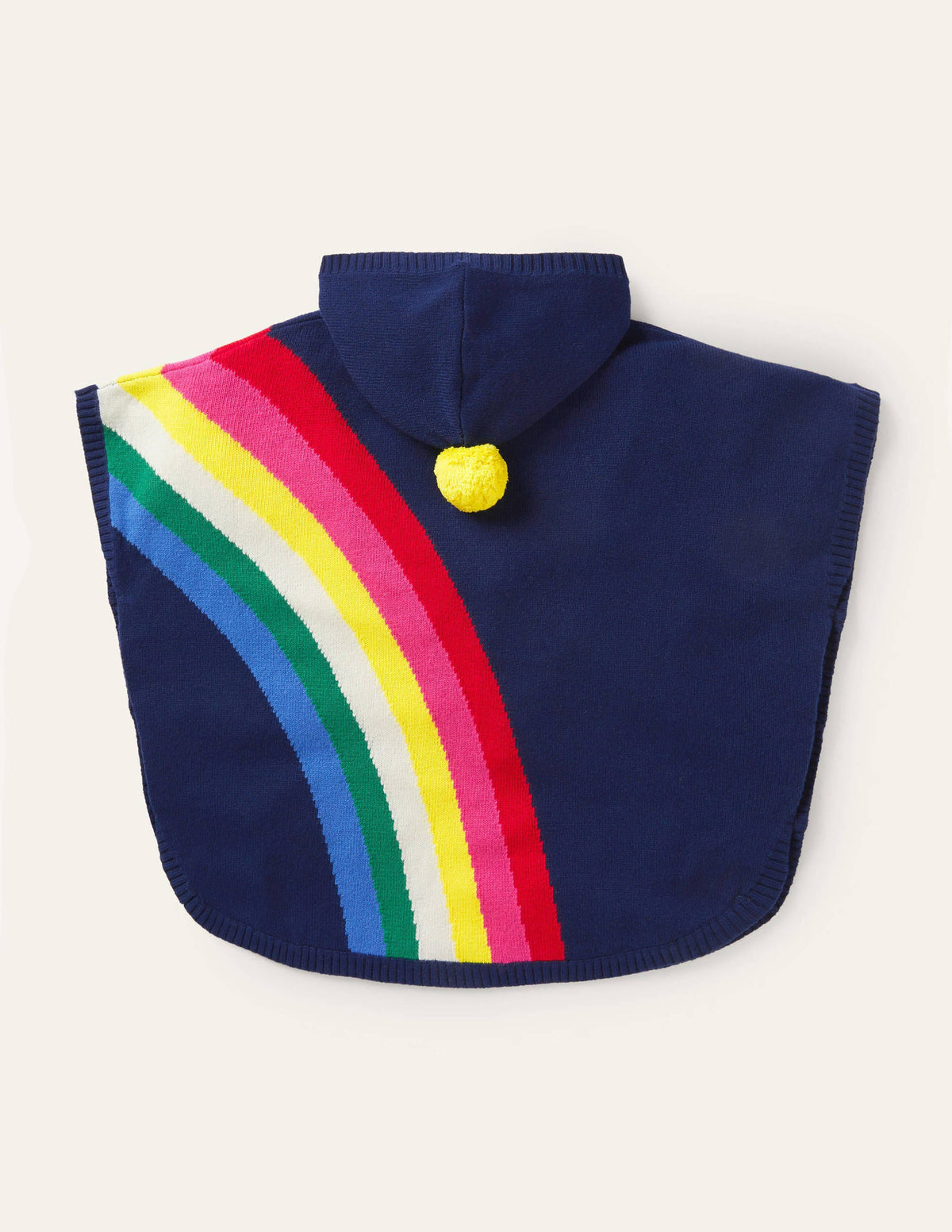 Horse Knitted Poncho-Starboard Blue Rainbow-2
