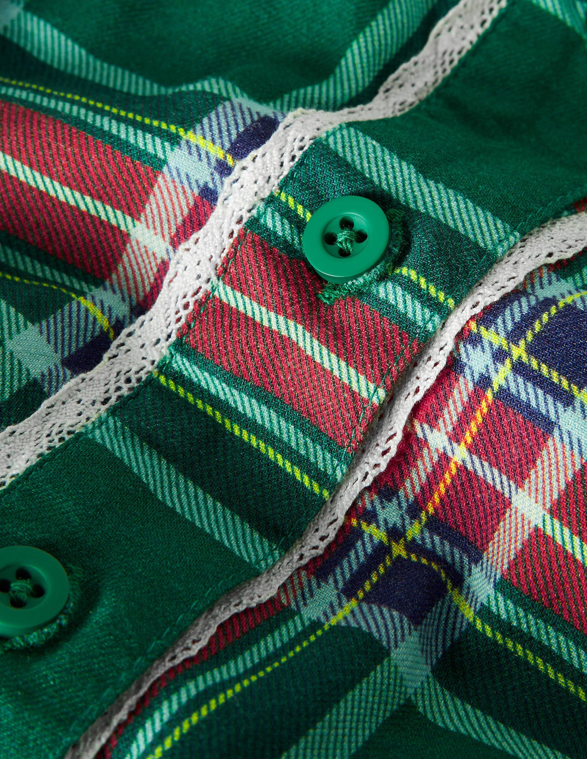 Nostalgic Checked Woven Top-Forest Green Check - Image 3