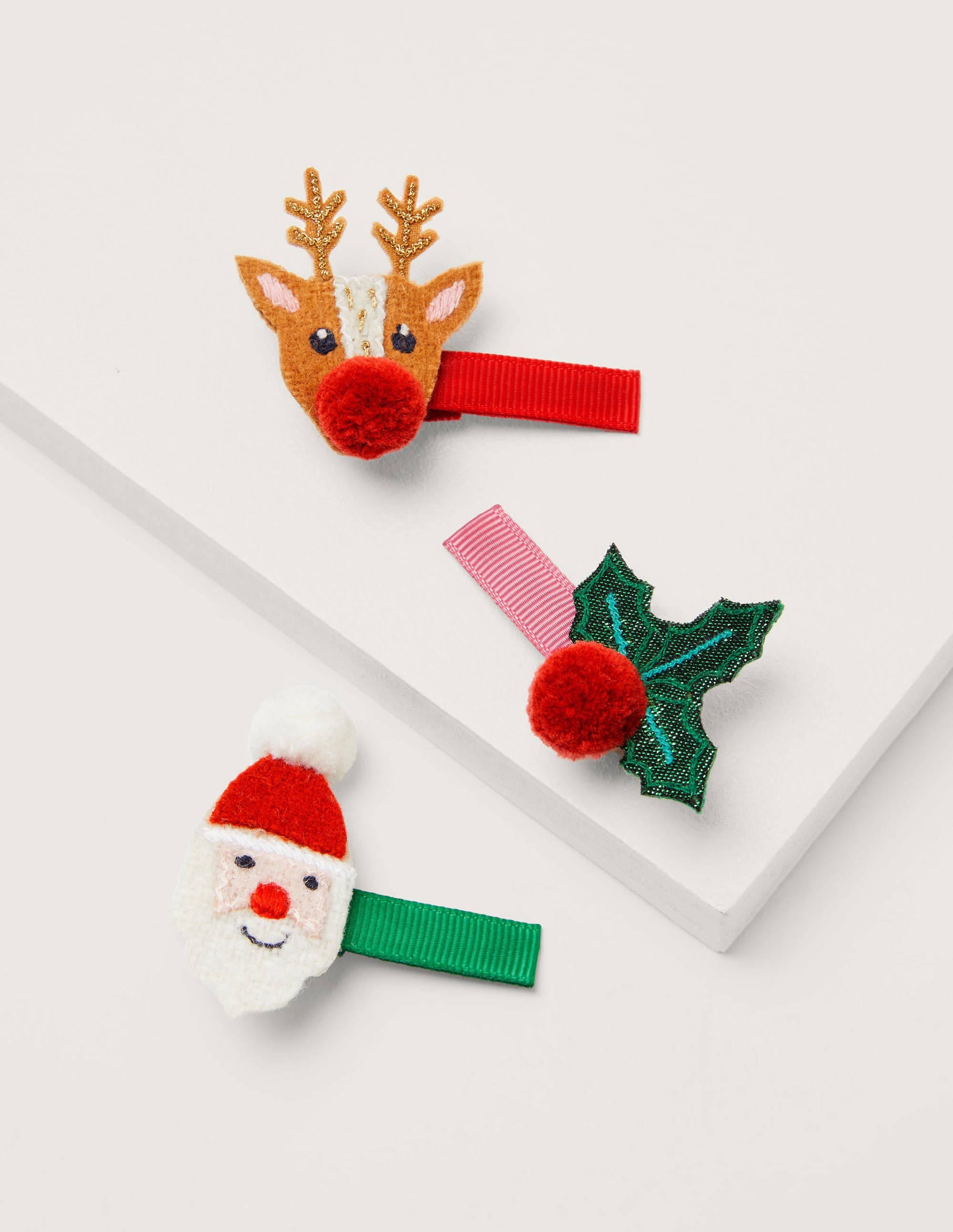 Hair Clips 3 Pack-Multi Christmas - Image 1