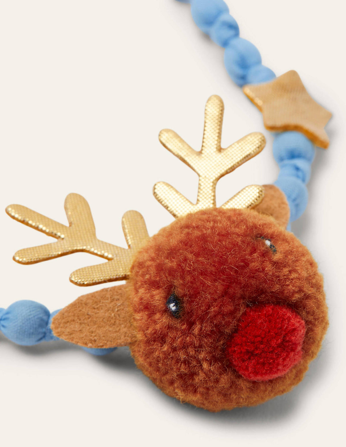 Fabric Necklace-Red/Pink Reindeer-2