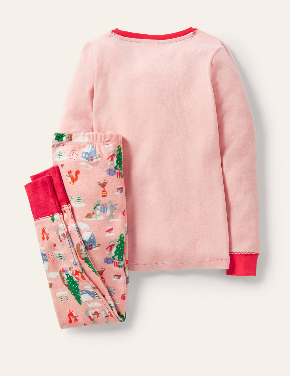 Snug Glow-In-The-Dark Pajamas-Boto Pink Woodland Christmas - Image 2