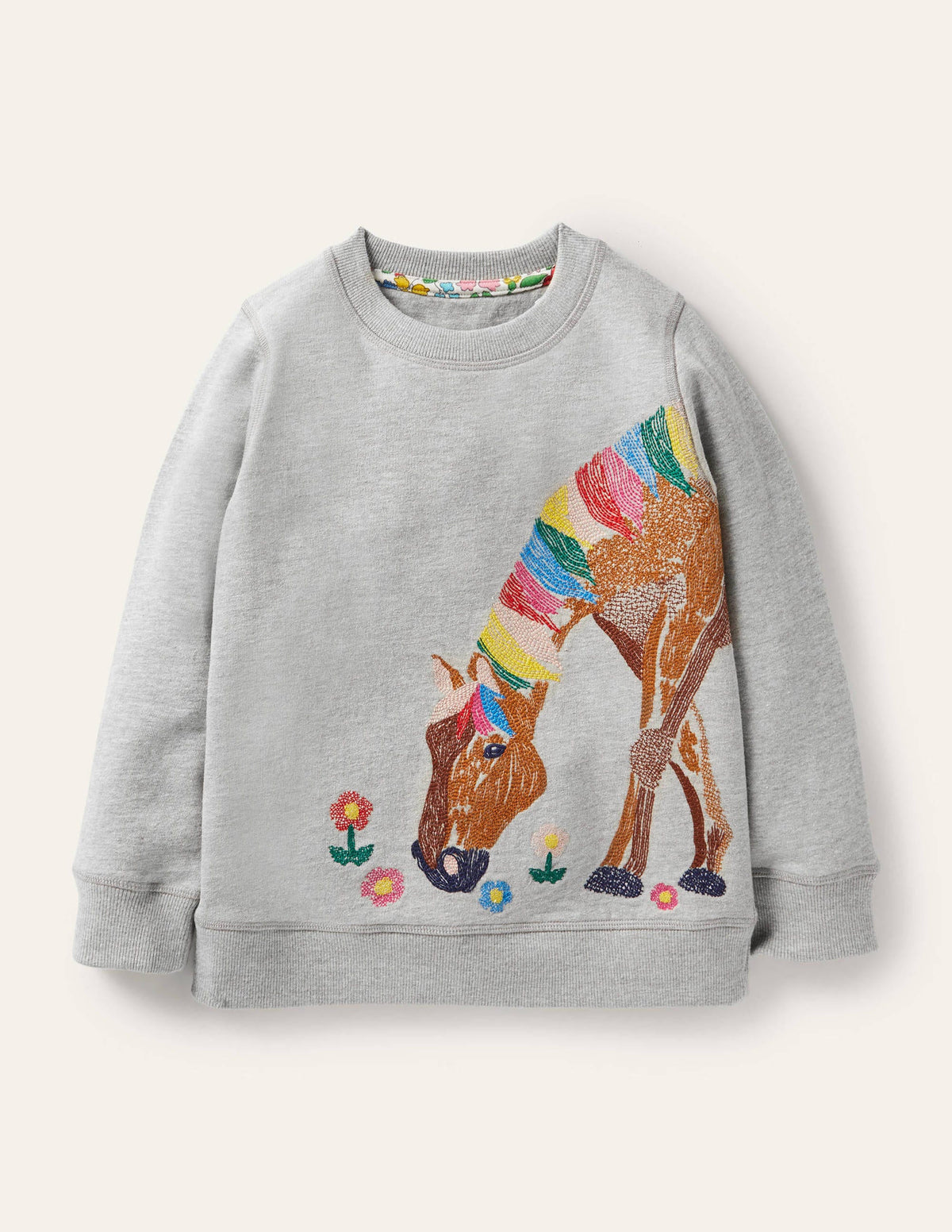 Superstitch Sweatshirt-Grey Marl Horse - Image 1