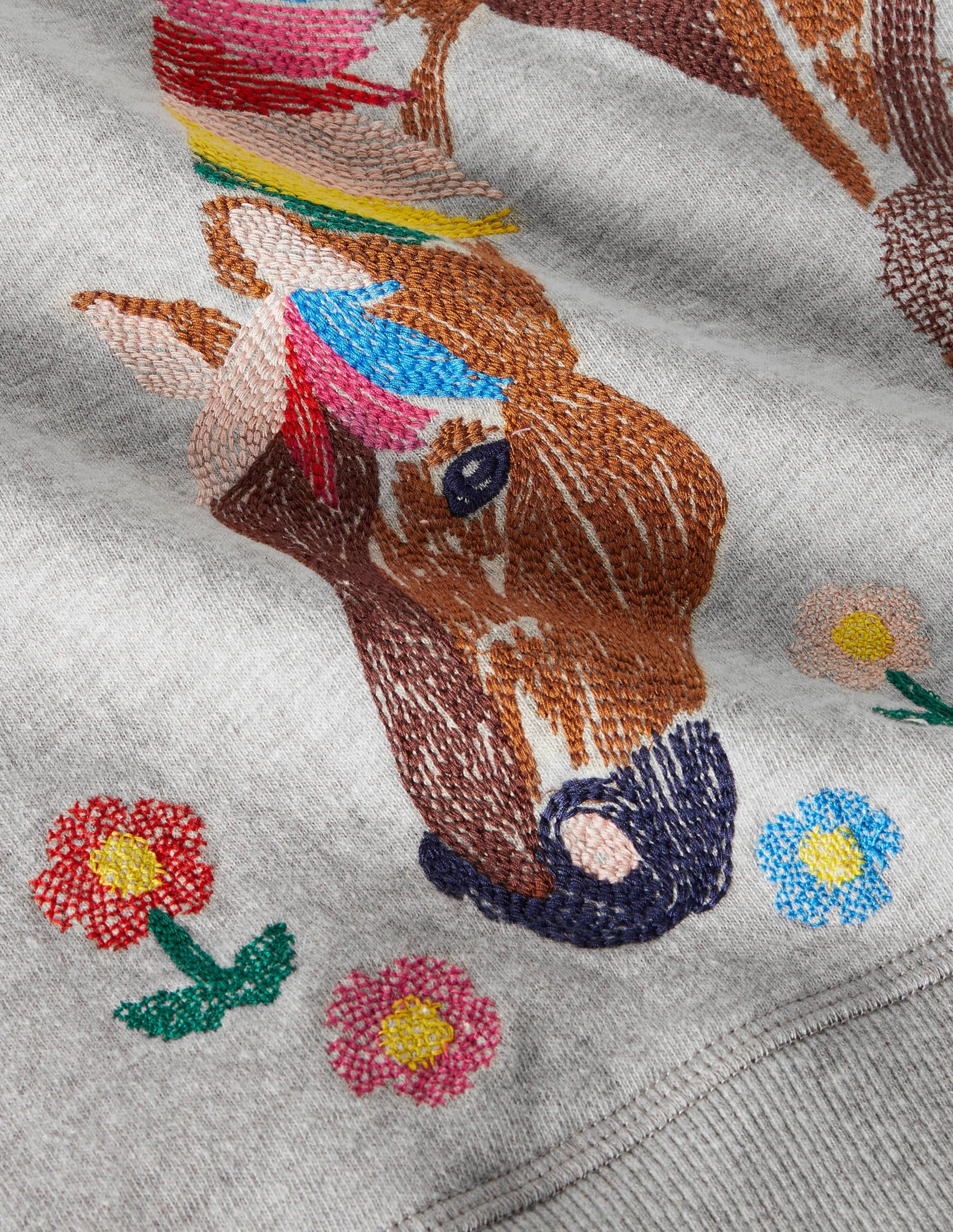 Superstitch Sweatshirt-Grey Marl Horse - Image 3