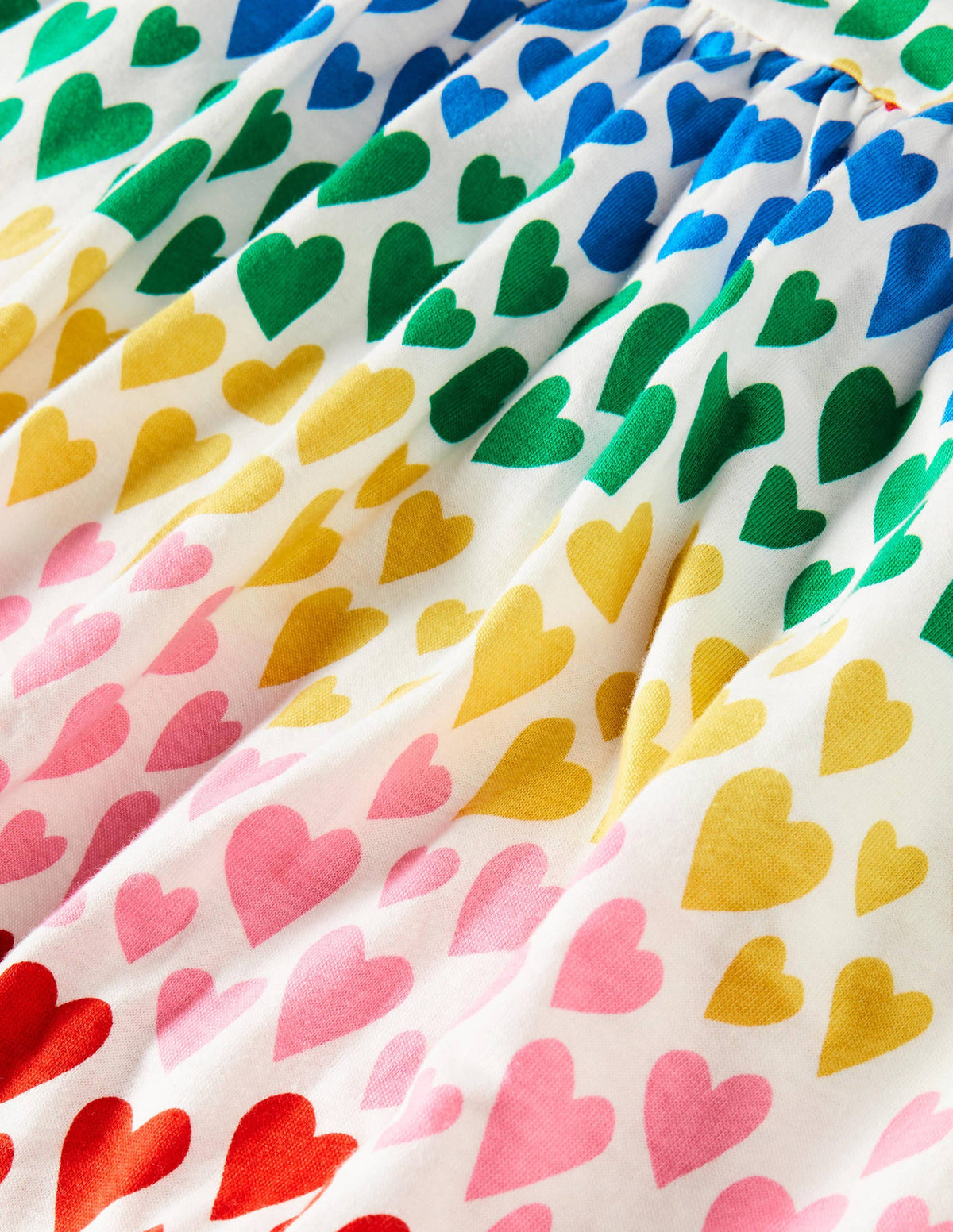 Long Sleeve Fun Jersey Dress-Multi Rainbow Hearts - Image 3